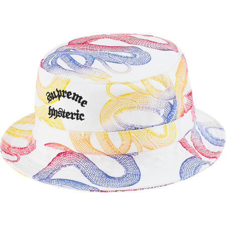 Supreme Hysteric Glamour Snake Print Denim Jacket - White | Vintage Streetwear Fashion for Men & Women | Perfect for Concerts, Parties and Urban Outfits