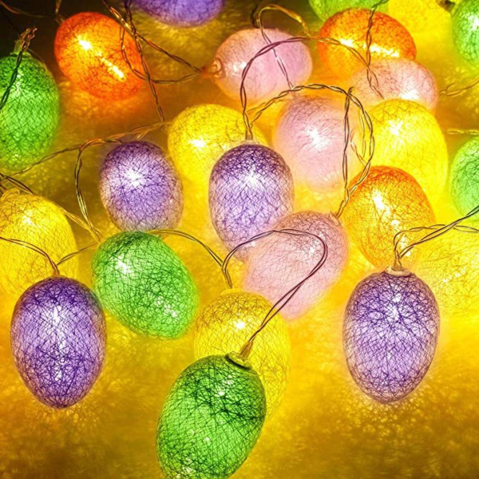 Easter Egg LED String Lights - Colorful Decorative Lighting for Easter Trees, Gardens, Fireplaces & Dining Tables | Indoor & Outdoor Easter Decorations