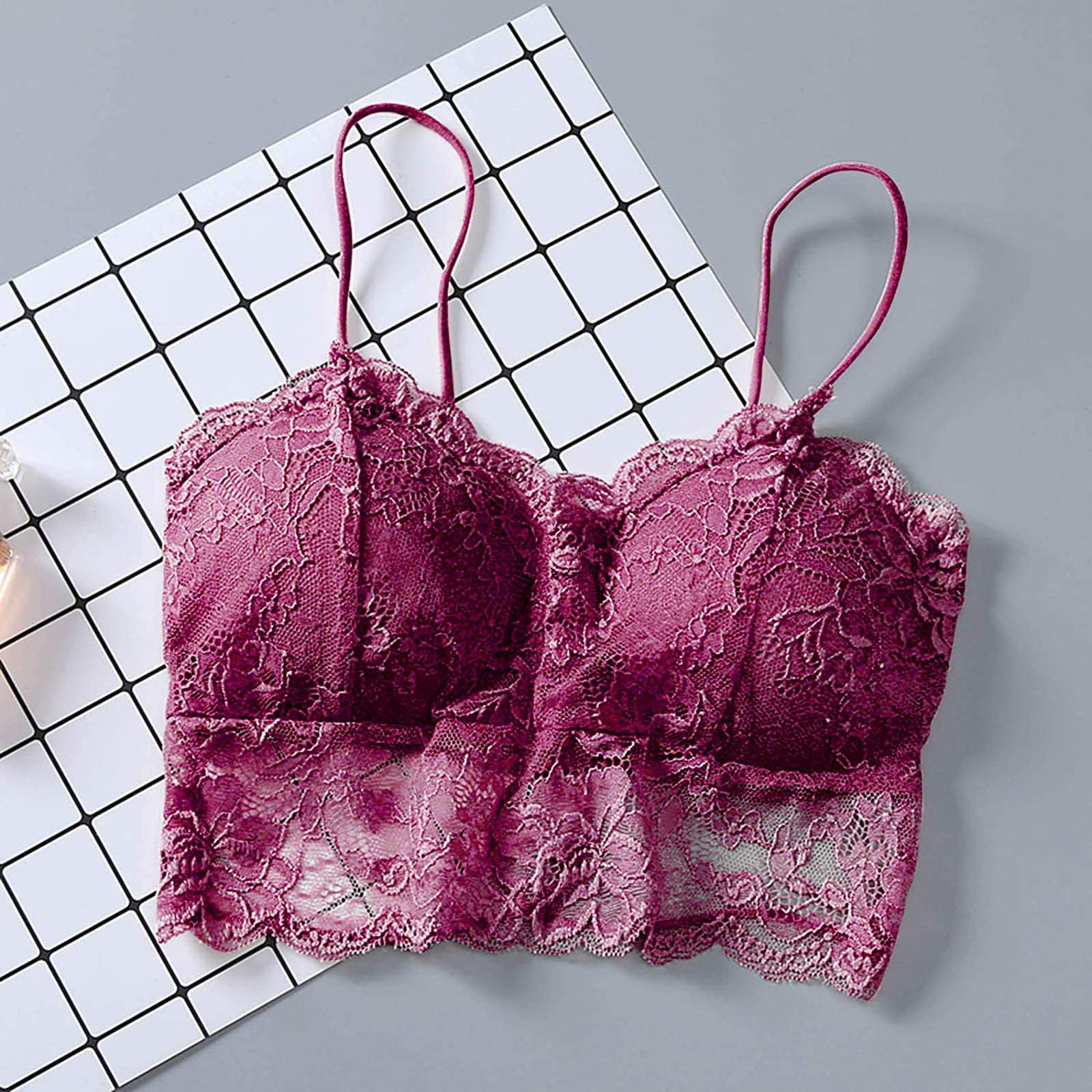 3-Piece Women's Sexy Lace Criss Cross Bandeau Vest with Chest Pad - Sports Underwear & Flannel Nightgown Set for Sleepwear, Lounge & Intimate Moments