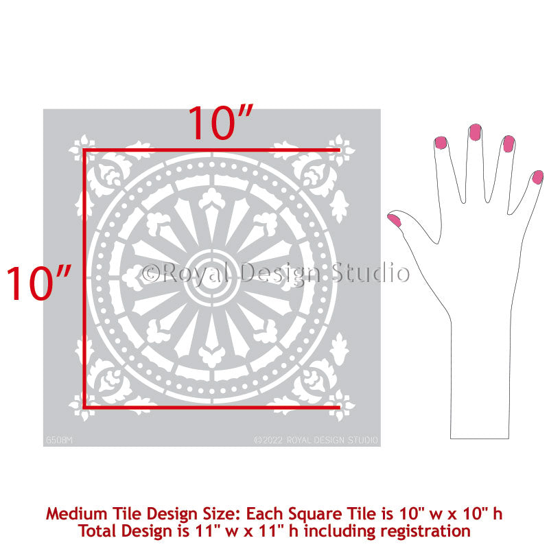 Delicate Tile Stencil - Reusable DIY Wall & Floor Stenciling Kit for Home Decor, Bathroom & Kitchen Renovation | Perfect for Creating Custom Patterns on Ceramic, Porcelain & Concrete Tiles