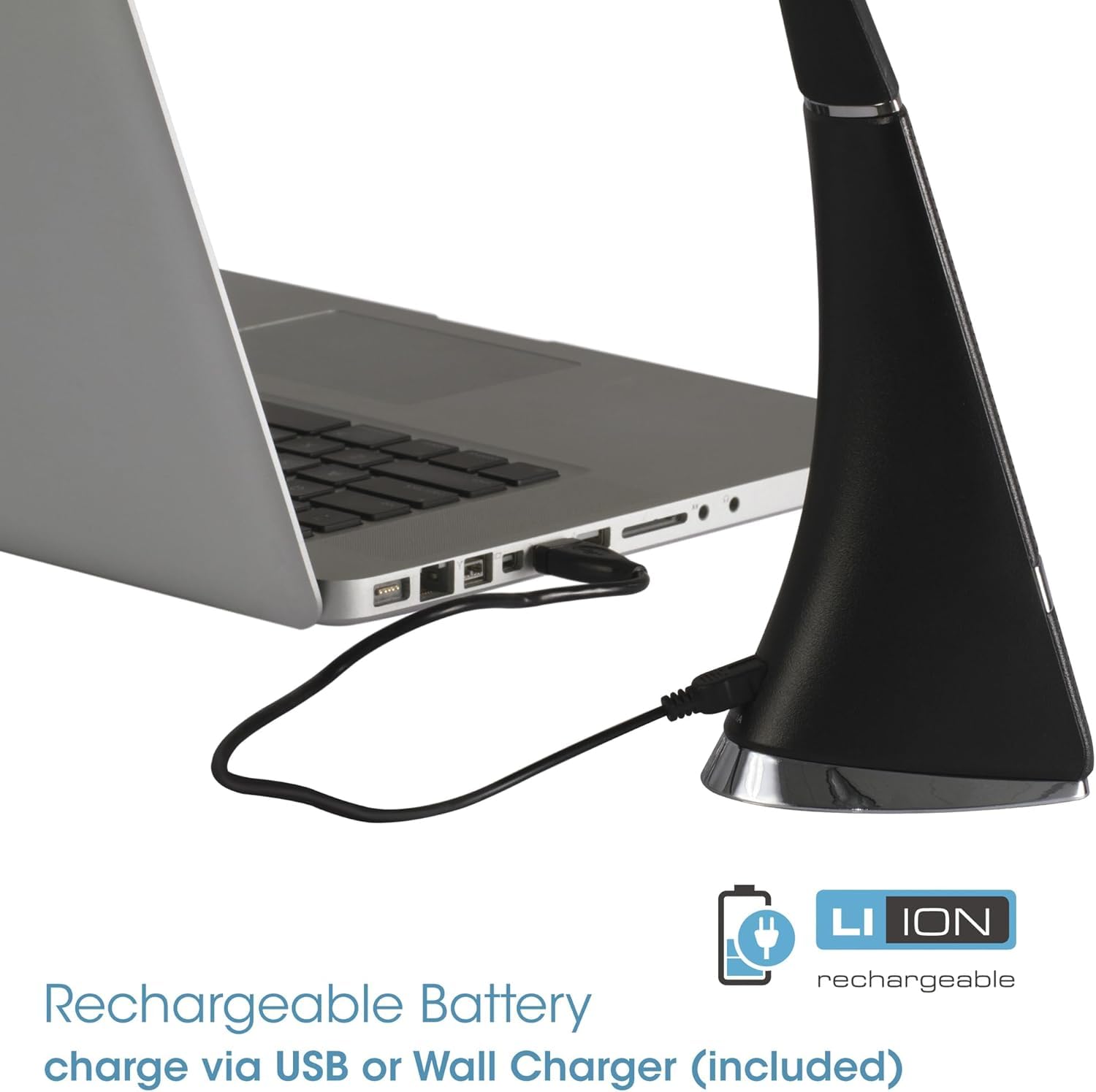 OttLite Rechargeable LED Desk Lamp with ClearSun Technology - Portable, Dimmable & Flexible Gooseneck for Home Office, Reading, Study - USB-C Rechargeable Battery Task Light for Travel, College Dorms & Nightstand Use