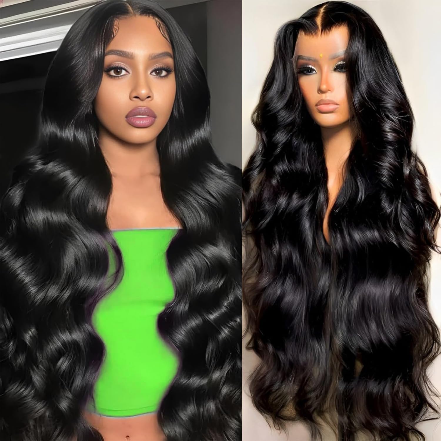 13x6 HD Lace Front Human Hair Wig - Body Wave Pre Plucked Glueless Lace Wig for Women | Natural Looking Everyday & Party Hairstyle