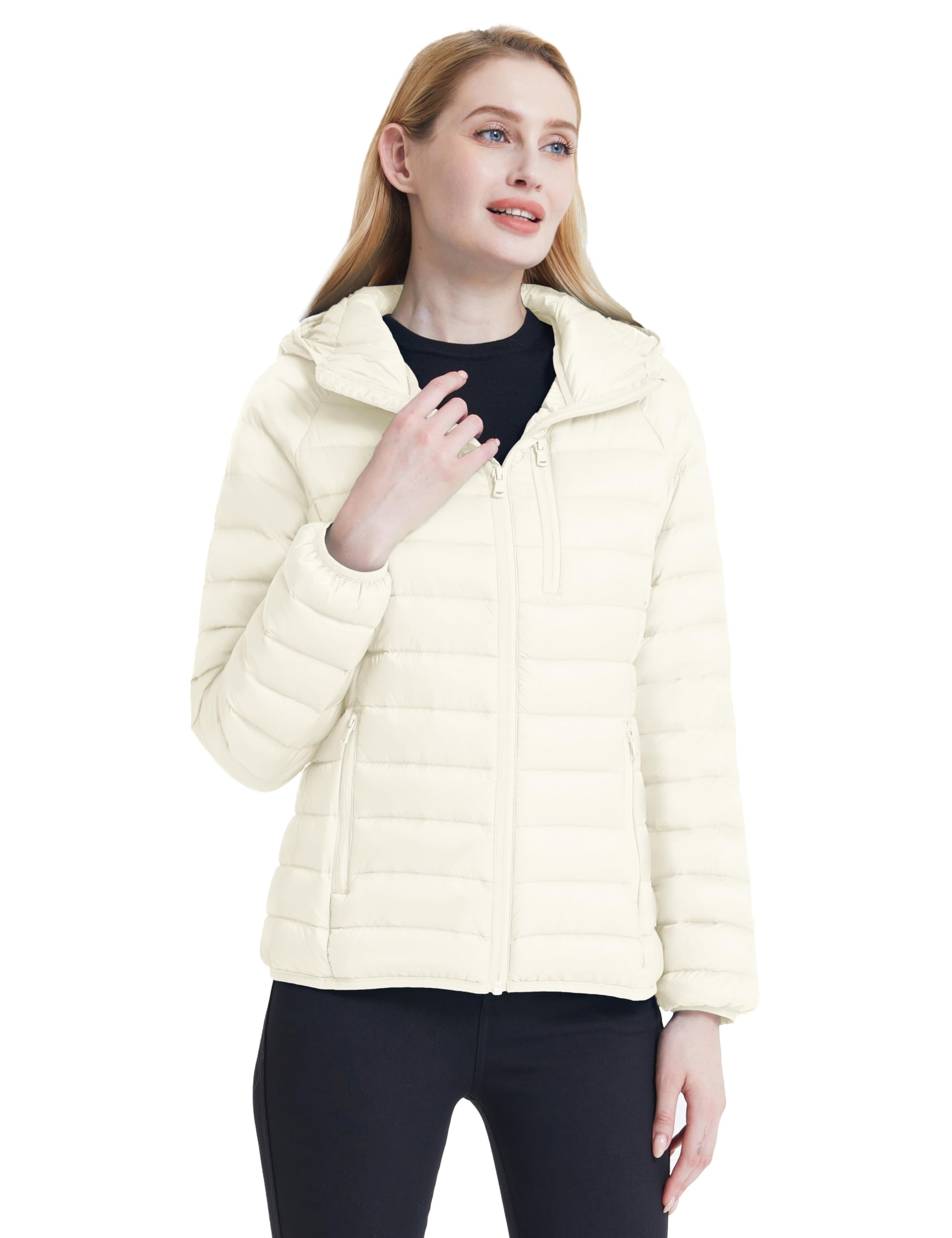Wantdo Women's Lightweight Packable Down Jacket - Hooded Winter Puffer Coat for Outdoor Activities, Travel & Cold Weather