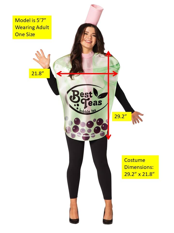 Bubble Tea Costume for Adults - Rasta Imposta Boba Pearl Milk Tea Halloween Party Outfit for Women & Men, One Size Fits Most | Perfect for Halloween, Cosplay, Themed Parties & TikTok Videos