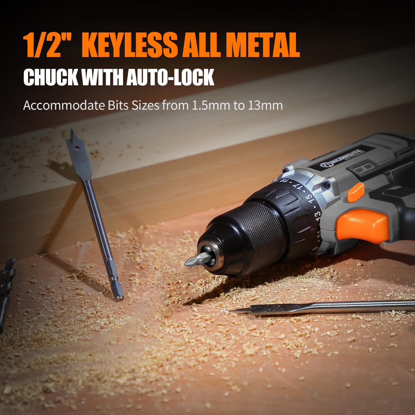 **20V Cordless Drill Driver Kit with 1/2