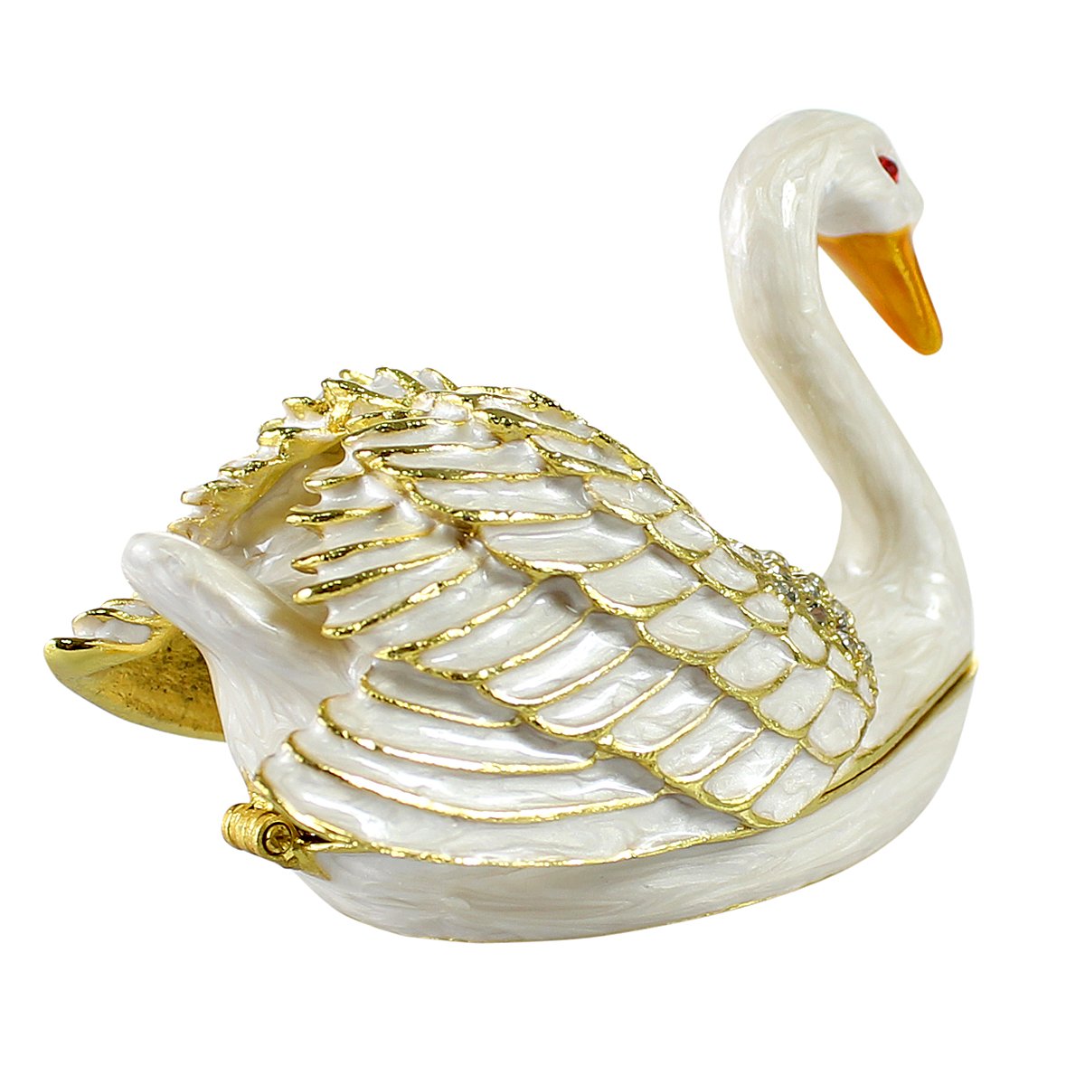 Echomerx Elegant Pearl Swan Jewelry Box - Perfect for Storing Rings, Necklaces & Keepsakes | Wedding, Birthday & Anniversary Gift Idea