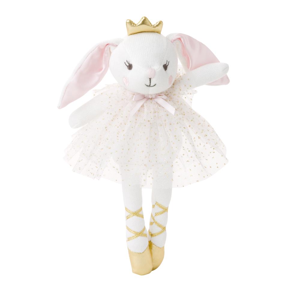 Bella Tutu Bunny Knit Doll - Soft Plush Stuffed Animal Toy for Baby Shower, Nursery Decor, Easter Gift & Kids Room Decoration