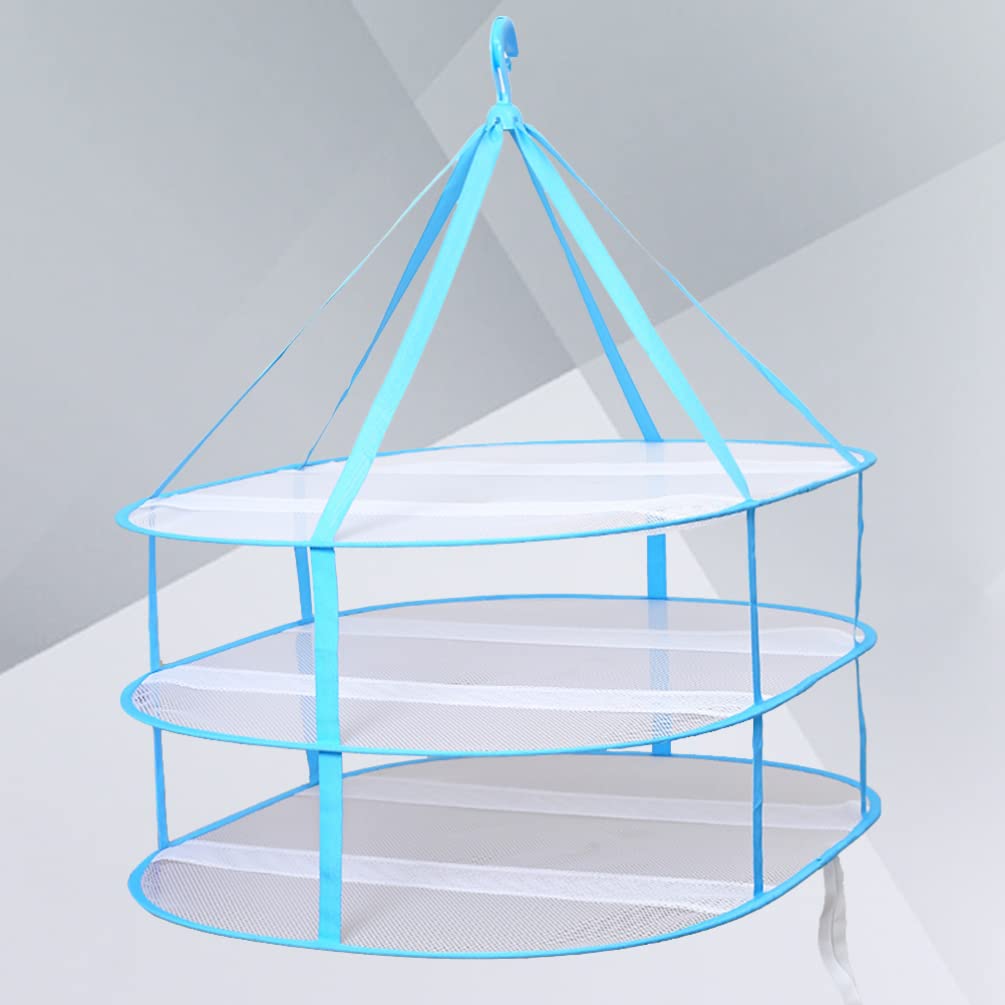 Collapsible Drying Rack for Clothes - 3-Tier Mesh Laundry Basket for Socks, Sweaters & Towels | Foldable Space-Saving Clothes Dryer | Perfect for Apartments, Camping & Solar Dehydrating