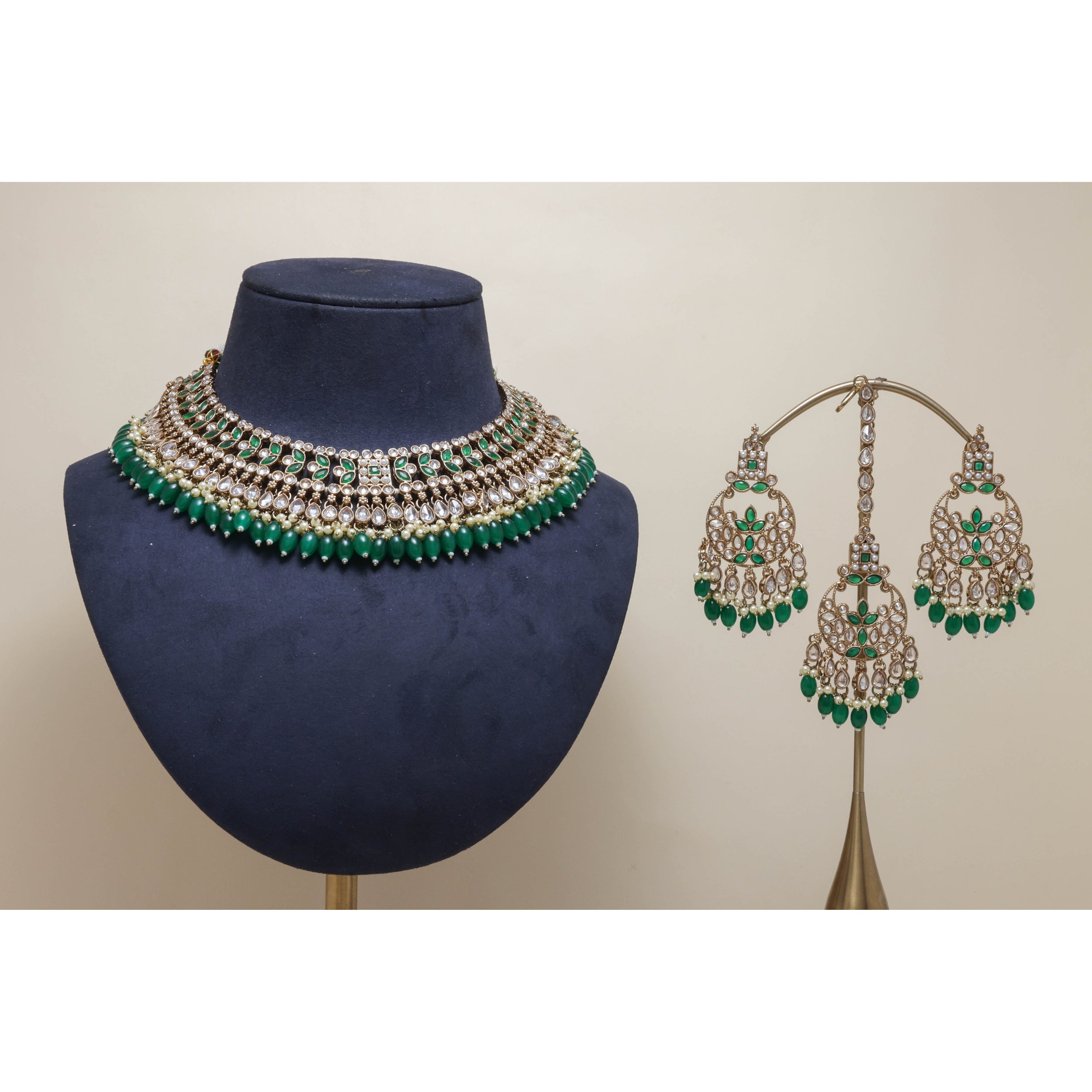 AAROHI POLKI Full Set Jewelry - Traditional Indian Kundan Necklace Set for Women - Perfect for Weddings, Parties, and Festive Occasions