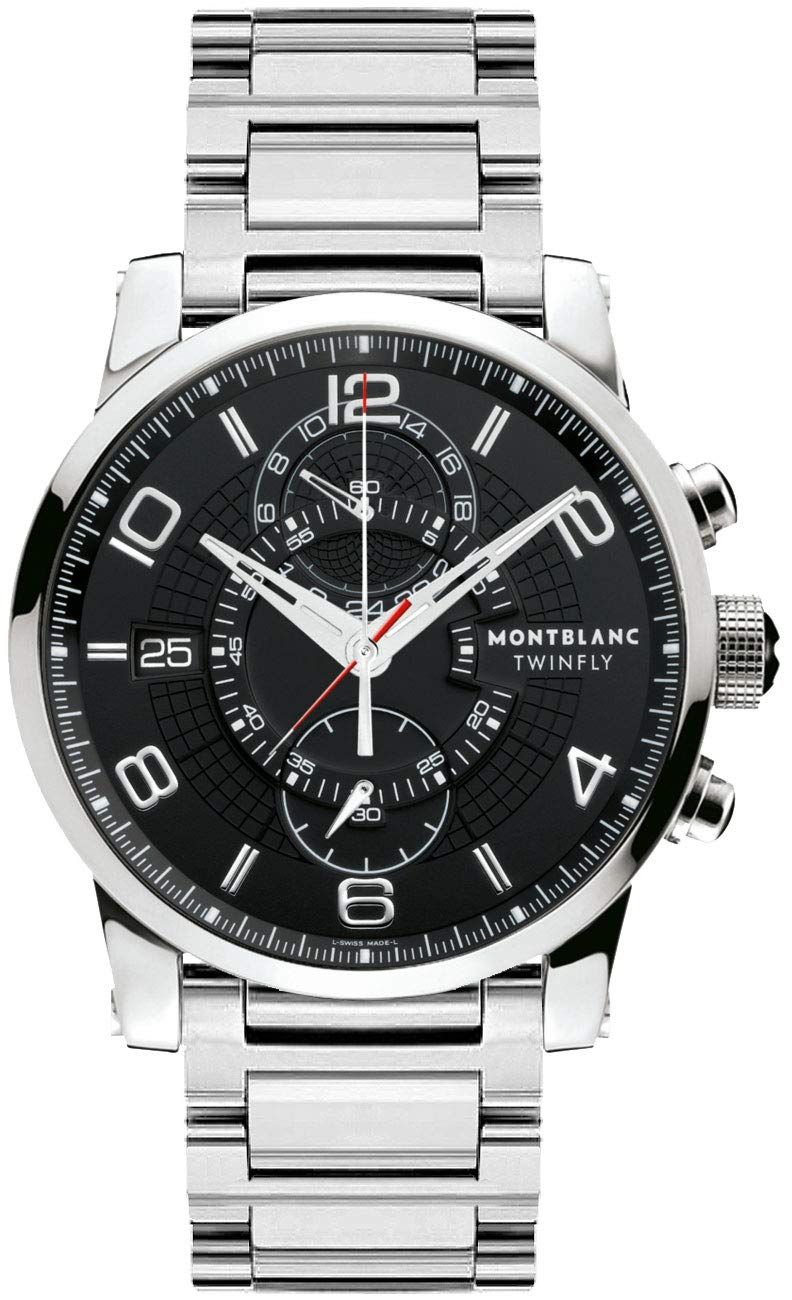 Montblanc Timewalker Twinfly Automatic Men's Watch - Black Dial, Stainless Steel, Luxury Chronograph - Perfect for Business, Formal Events & Gift Giving