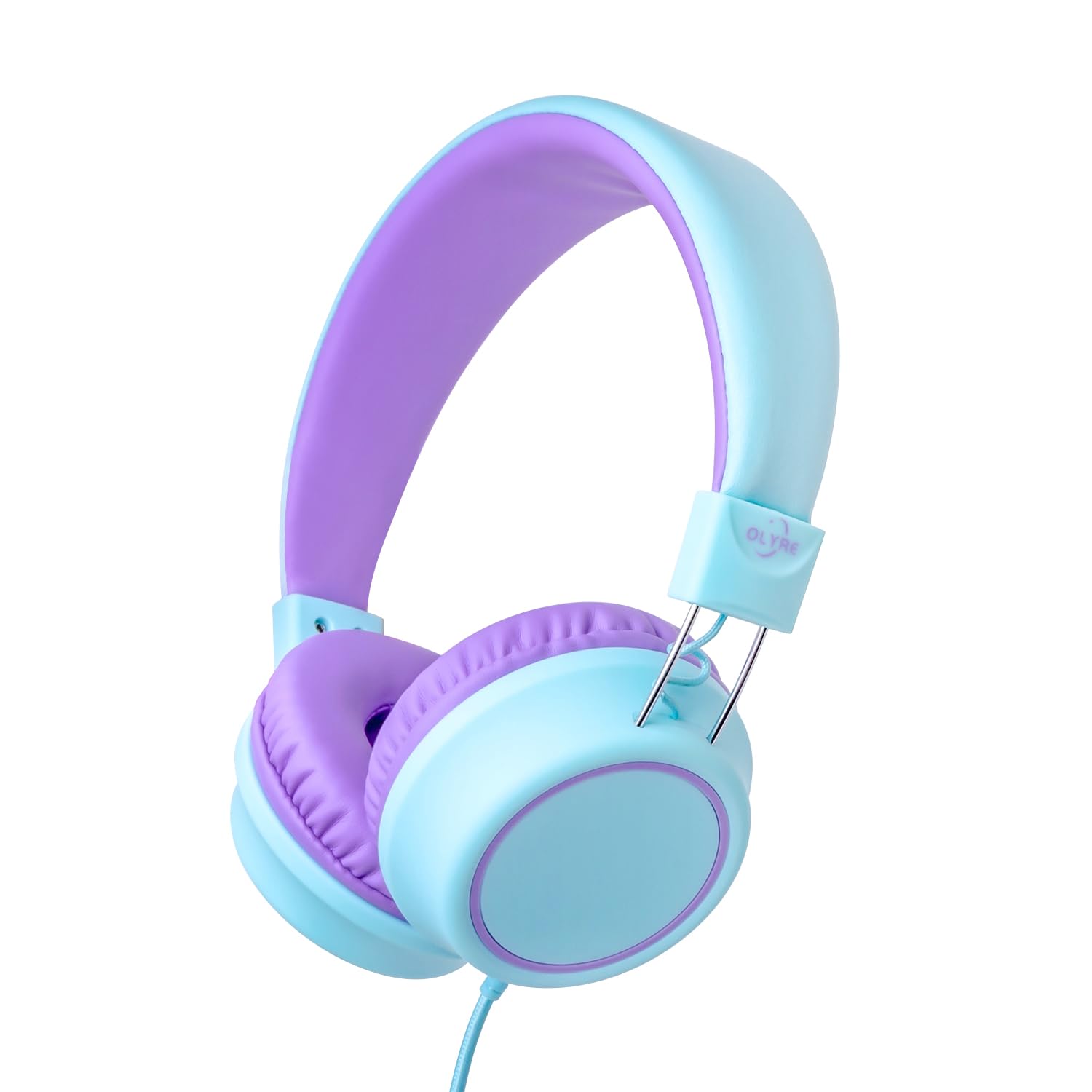 Best Kids Headphones for School, Travel & Entertainment - Lightweight Foldable Stereo Wired Headphones with HD Microphone for Boys & Girls - Compatible with iPad, Tablet, Chromebook & Computer (Green/Purple) - Perfect for Online Classes, Gaming & Music Listening