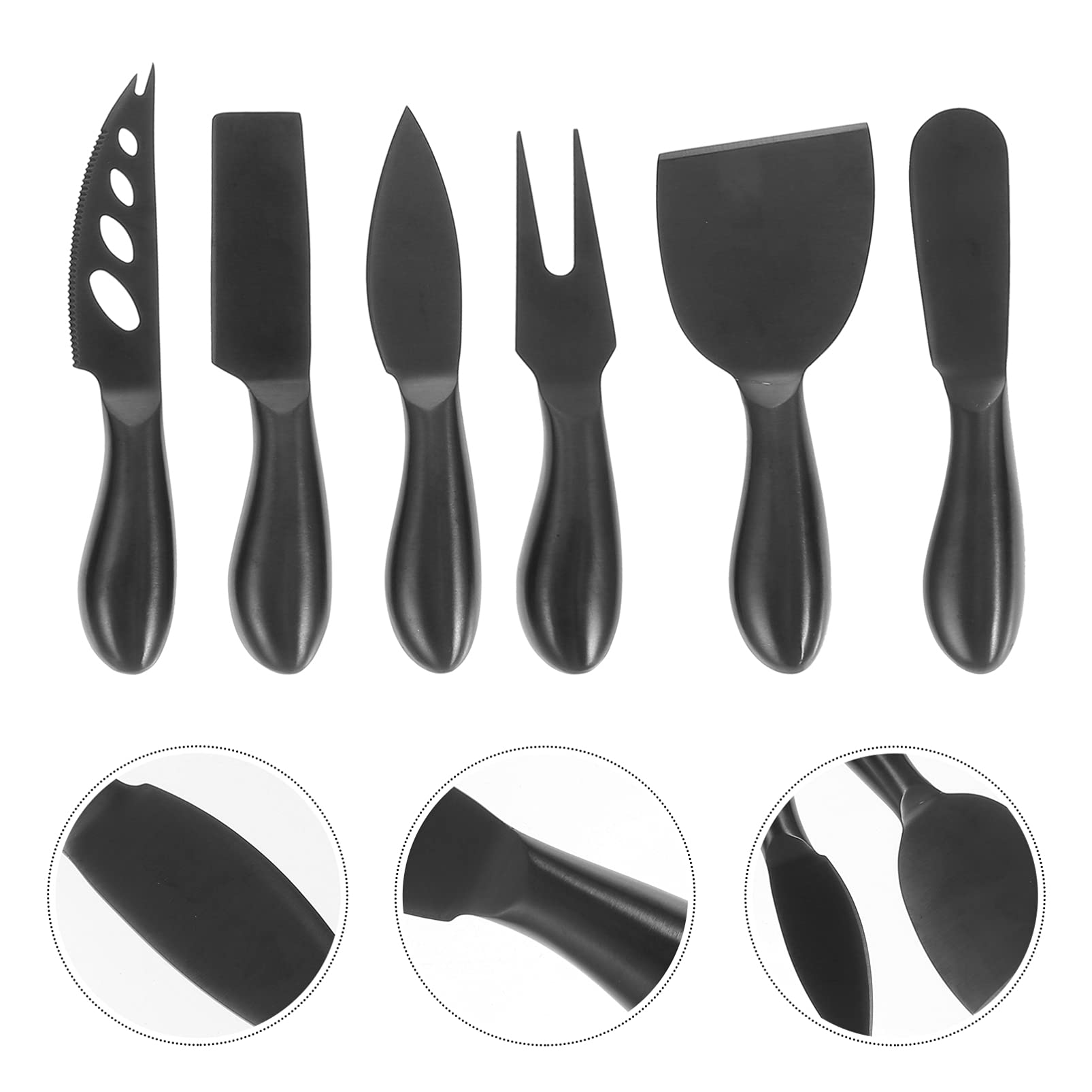 6Pcs Stainless Steel Cheese Knives Set - Cheese Cleaver, Butter Spreader & Mini Spatula - Lightweight Dinner Cutlery for Cheese, Butter & Eggs - Perfect for Parties, Picnics & Kitchen Use