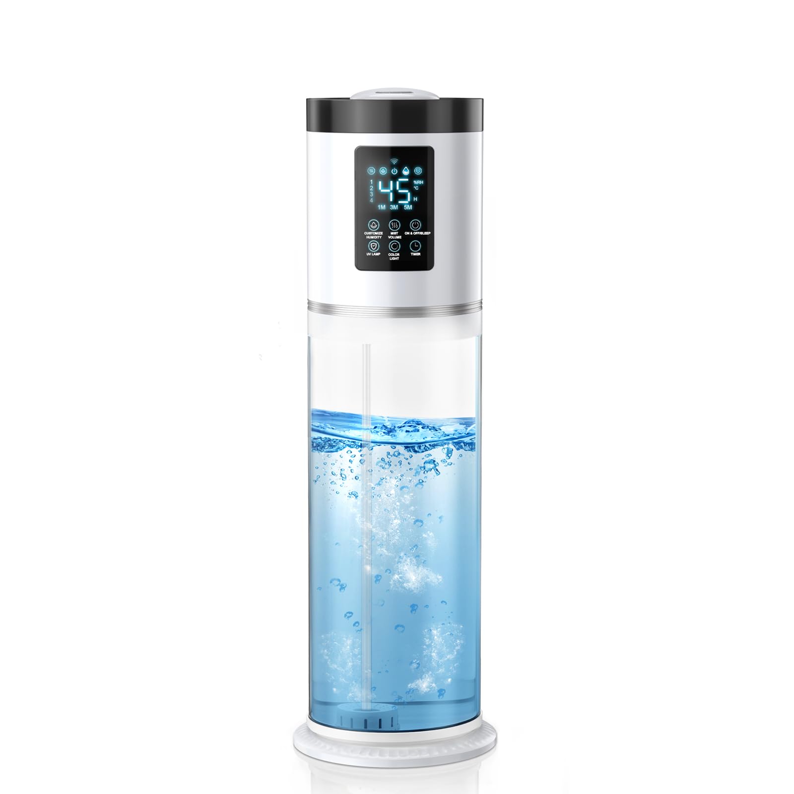 Ultrasonic Cool Mist Humidifier for Large Bedroom & Office - 8L (2.1Gal) Capacity with Clear Tank, 7-Color Ambient Light, Built-in Humidistat & Essential Oil Tray - Ultra Quiet (36dB) for Better Sleep, Air Comfort & Aromatherapy