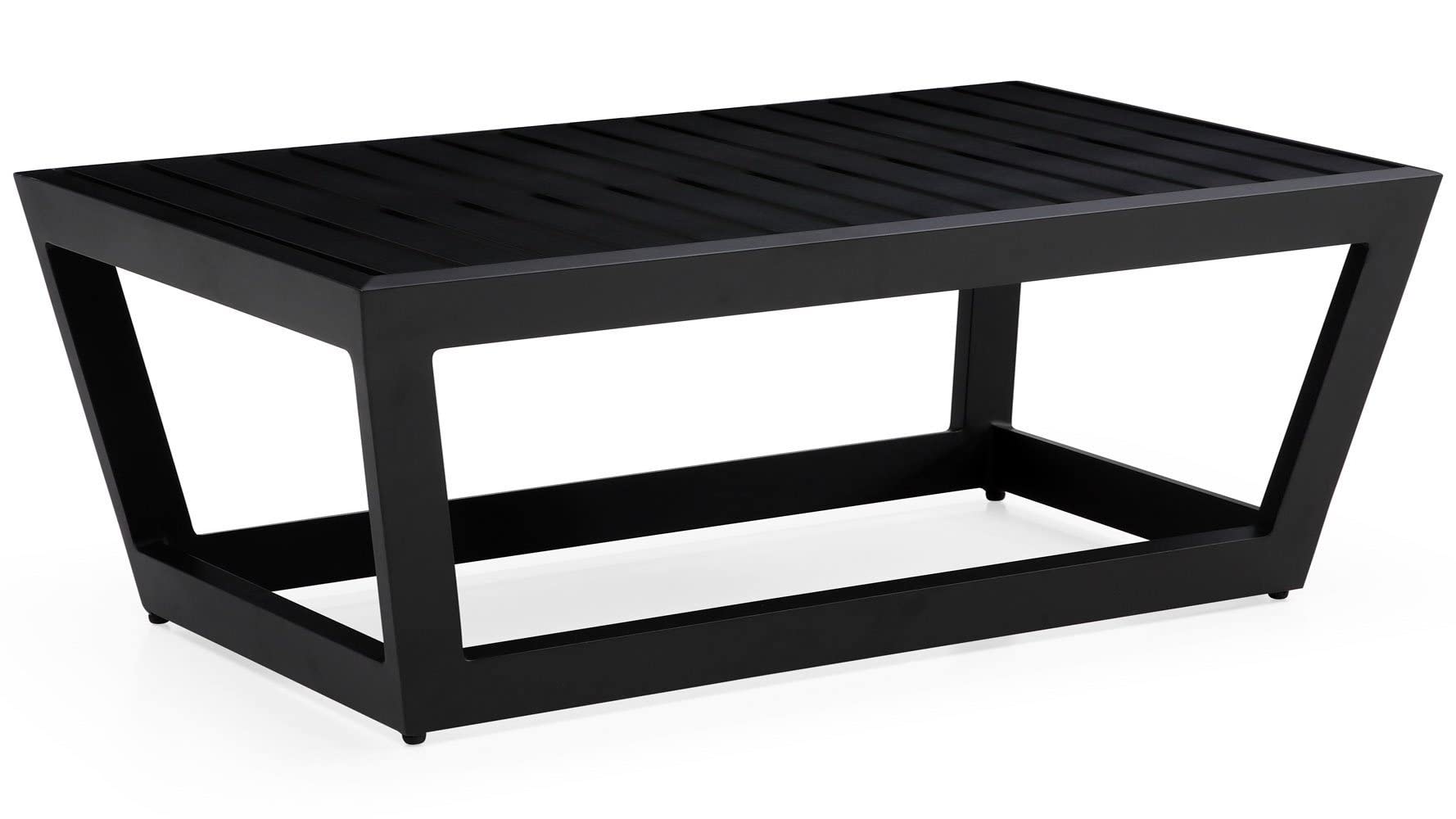 Modern Outdoor Patio Nadie Stainless Steel Coffee Table - Black | Weather-Resistant Metal Side Table for Garden, Poolside & Balcony | Perfect for Entertaining Guests & Relaxing Outdoors