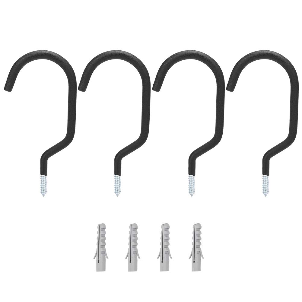 FTVOGUE 4-Pack Heavy Duty Bike Wall Mount Hooks - Metal Bicycle Storage Hangers for Garage, Shed, or Home Organization - Space Saving Bike Accessories (Perfect for Hanging Bikes, Helmets, and Gear)