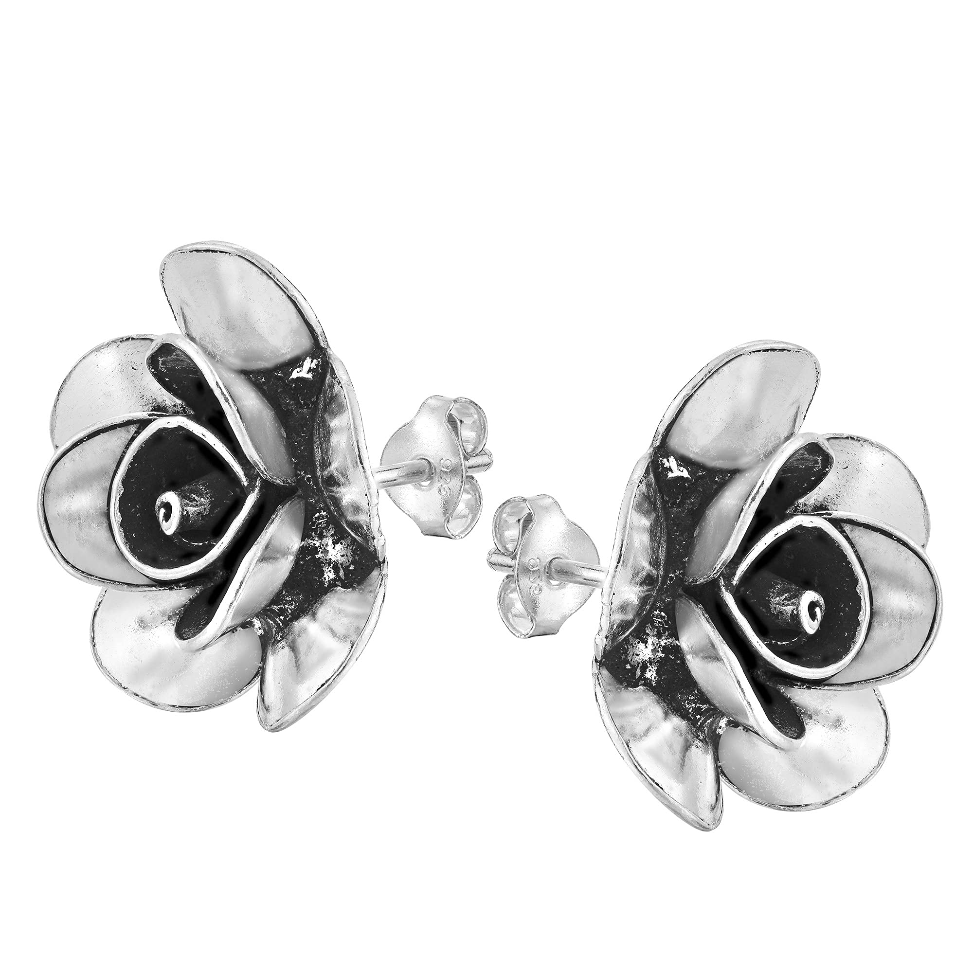 AeraVida Lustrous Magnolia Flower Sterling Silver Stud Earrings for Women - Minimalist Floral Jewelry Gift for Daughter, Wife, Girlfriend | Perfect for Weddings, Anniversaries & Everyday Elegance