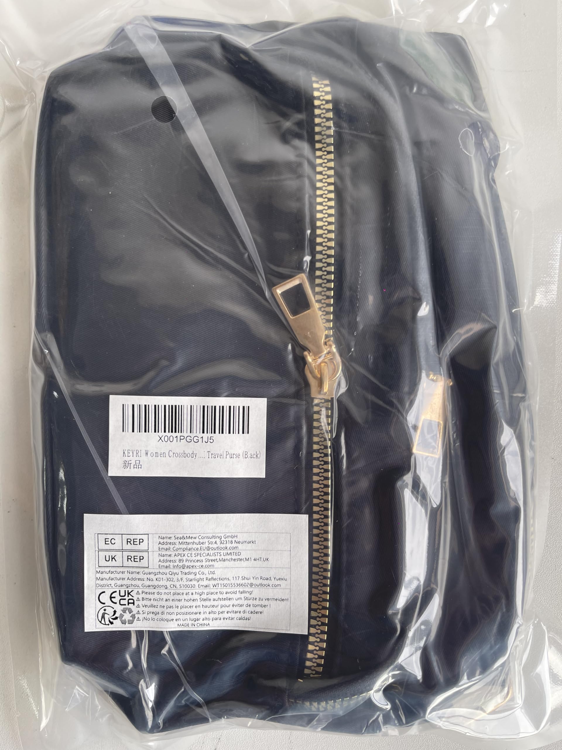 **KEYRI Women's Waterproof Nylon Crossbody Bag with 3 Zippered Compartments, Adjustable Wide Strap - Perfect for Travel, Shopping & Everyday Use**