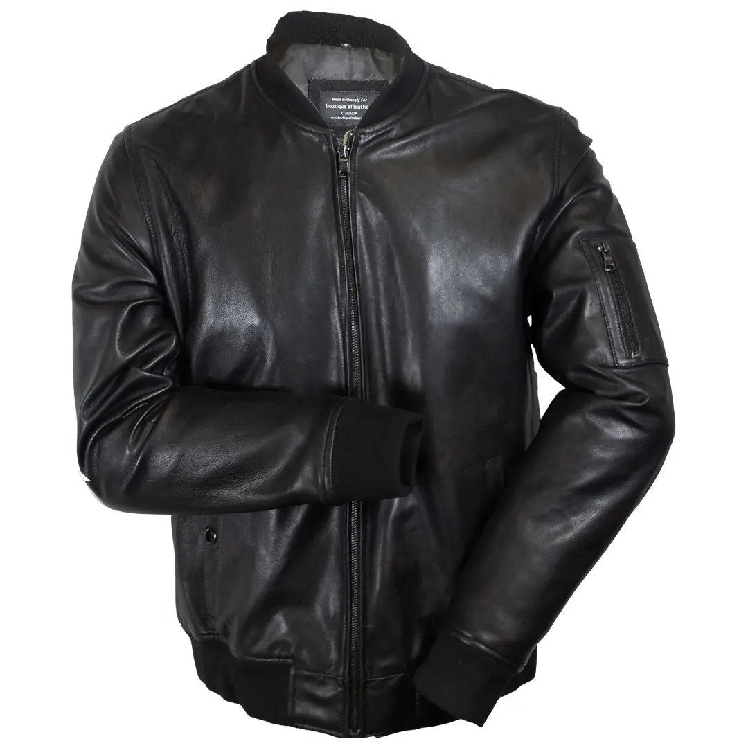 BOL Men's Genuine Lambskin Leather Jacket - Classic Vintage Biker Style for Casual Wear & Motorcycle Riding