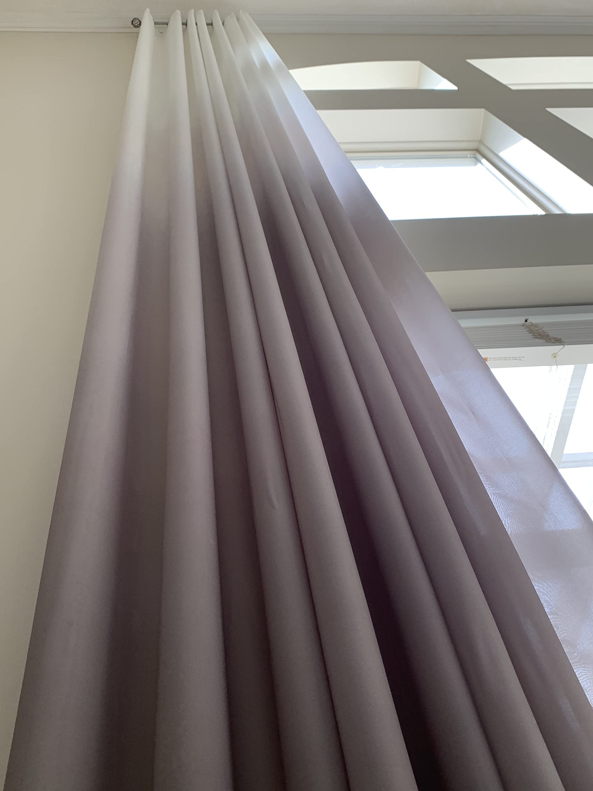Ombre Sheer Curtains White Grey 100x240 Inches - Light Filtering Window Drapes for Living Room Bedroom & Nursery - IKIRISKA