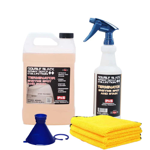 P&S Double Black Collection Terminator Enzyme Spot & Stain Remover - Powerful Carpet & Upholstery Cleaner for Tough Stains | Perfect for Home, Auto & Pet Stain Removal
