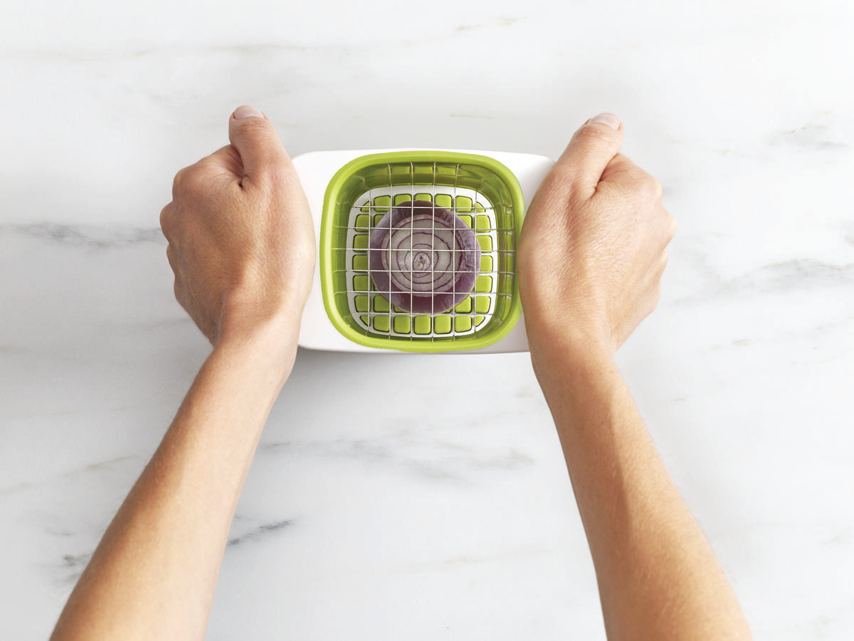 Premium White Vegetable Chopper - ChopCup™ Multi-Functional Kitchen Tool for Dicing, Slicing & Mincing - Perfect for Salads, Stir-Fries & Meal Prep