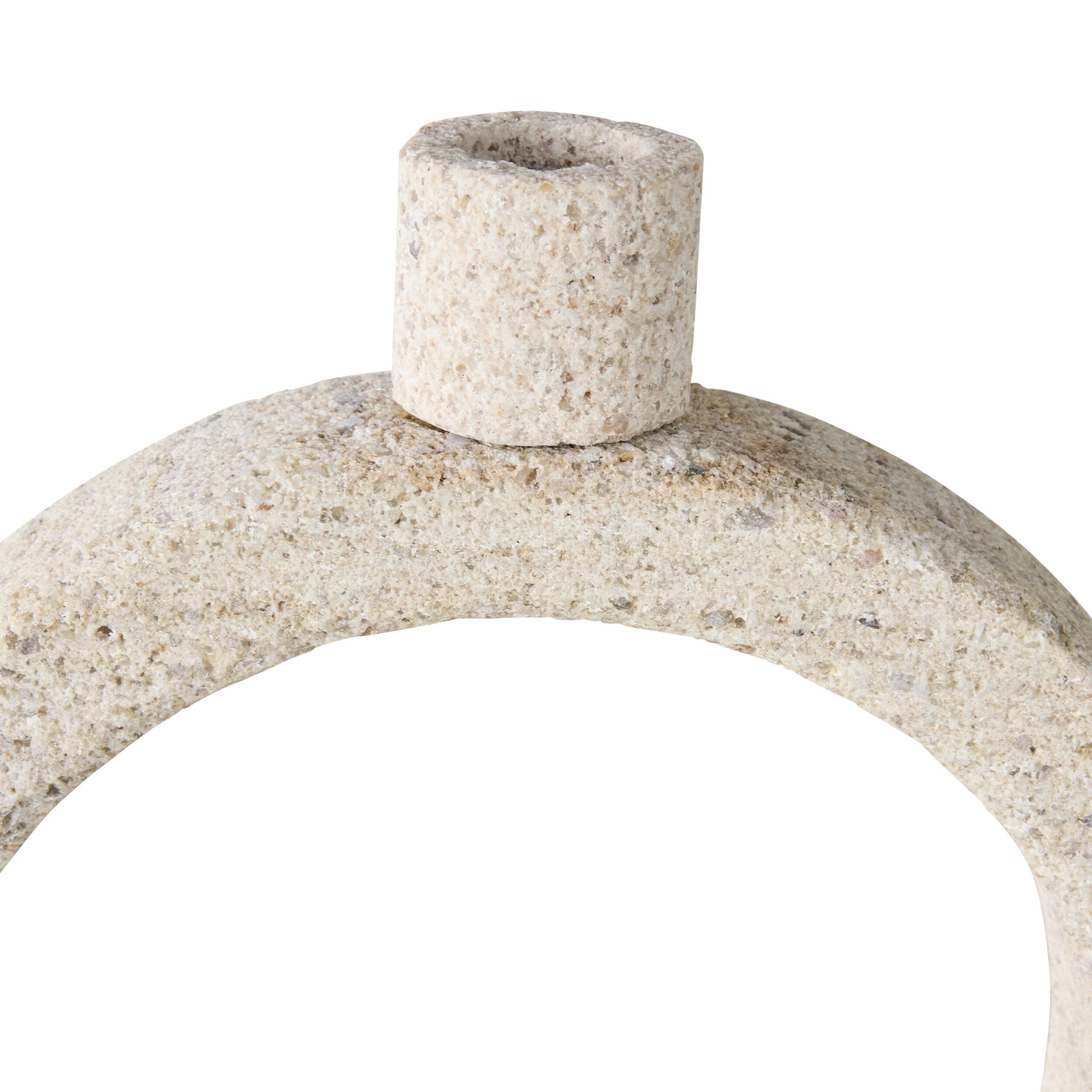 Elegant Beige Marble Orb Candle Holder - Large Decorative Centerpiece for Dining Table, Wedding Decor & Home Aesthetics
