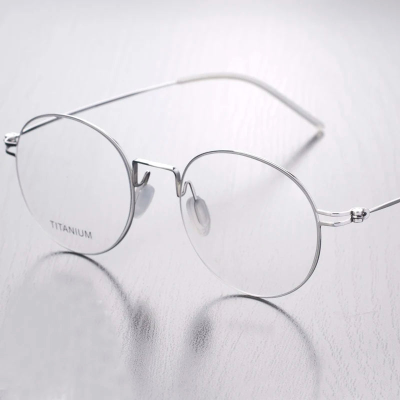 Aimee Unisex Full Rim Round Titanium Eyeglasses 2192 - Lightweight Durable Frame for Men & Women - Perfect for Reading, Work & Everyday Use