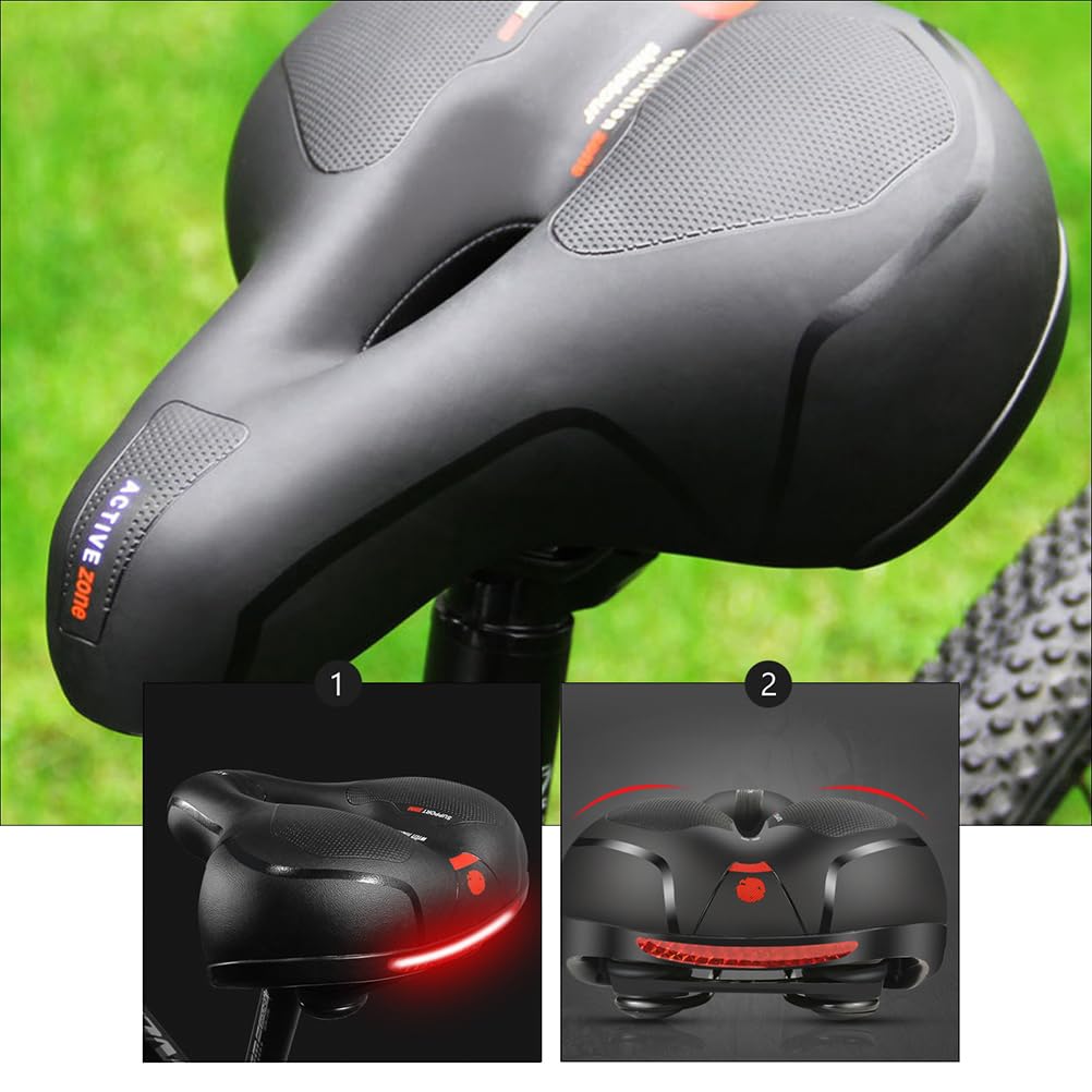 Comfortable Memory Foam Bike Saddle for Adults - Shock Absorbing Waterproof Seat for Mountain & Road Bikes - Cycling Essentials