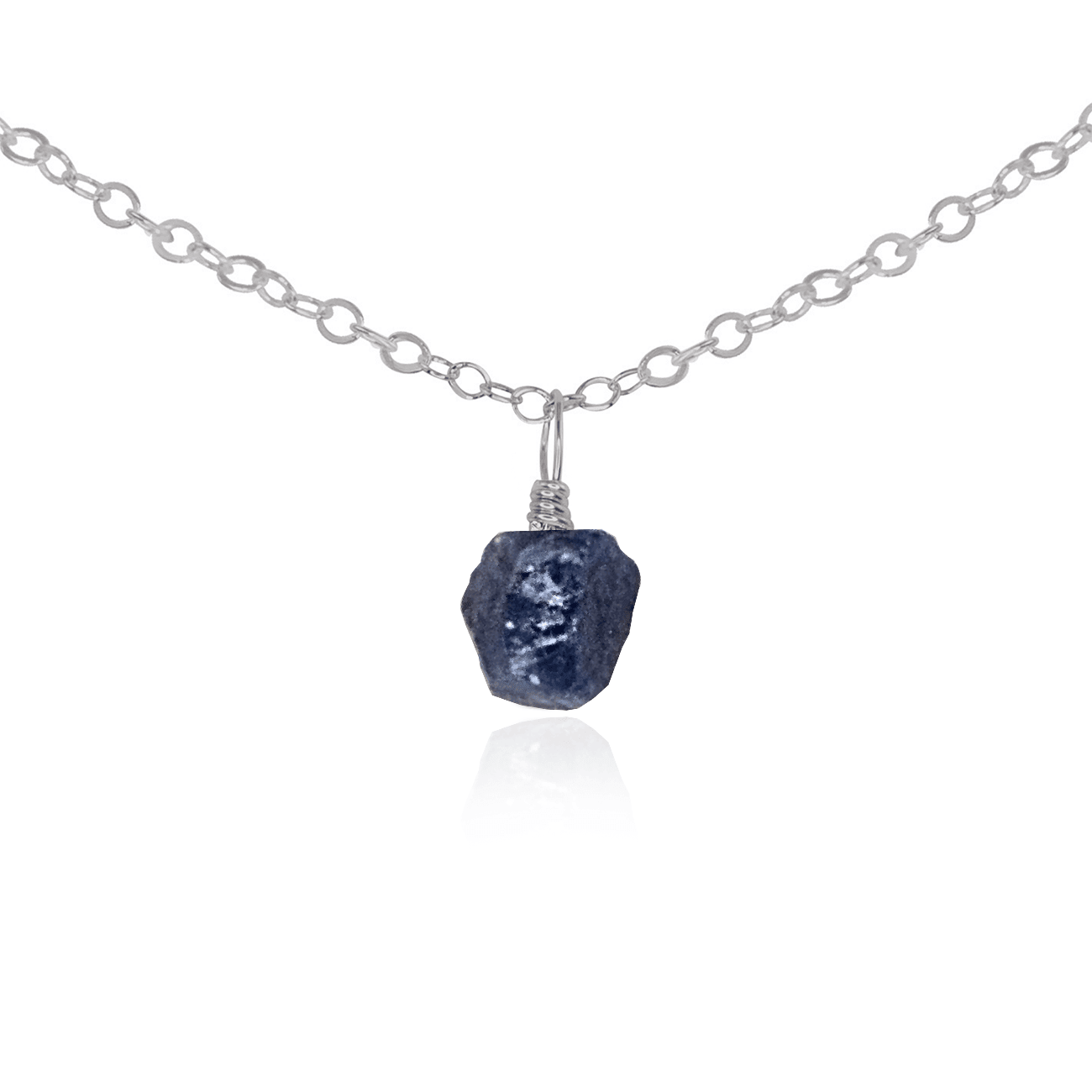 Tiny Rough Sapphire Gemstone Pendant Choker Necklace - Natural Blue Sapphire Jewelry for Women, Boho Chic Layering Necklace for Everyday Wear & Special Occasions