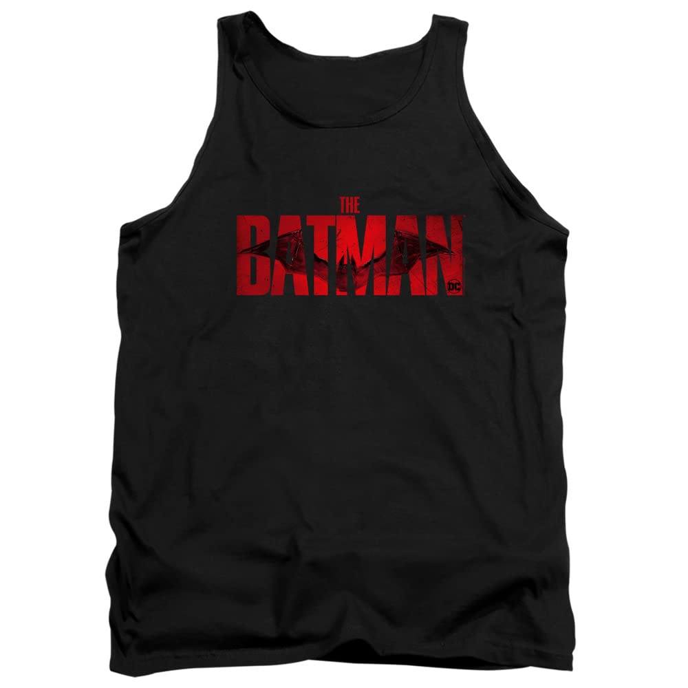 The Batman (2022) Movie Crimson Drawn Bat Logo Unisex Adult Tank Top - Casual Wear, Cosplay & Superhero Fan Apparel
