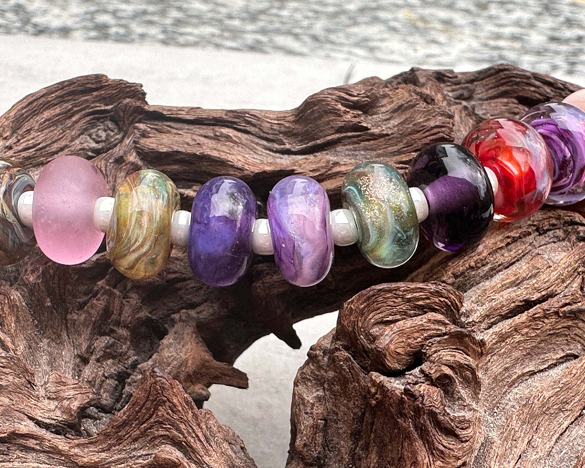 30 Multicolor Lampwork Glass Beads for Jewelry Making - DIY Bracelets, Necklaces & Craft Projects - SRA Certified