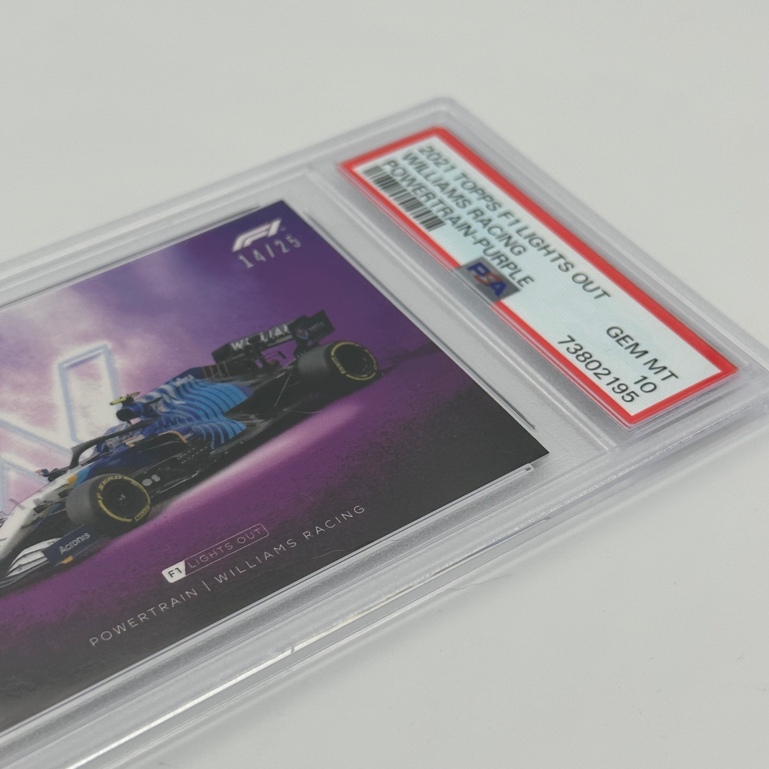 PSA 10 Graded 14/25 Williams Racing PowerTrain Purple - Rare Collectible for F1 Fans & Motorsport Memorabilia Enthusiasts