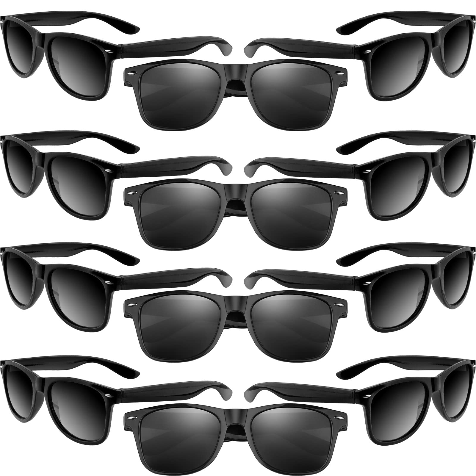 12 Pack Kids Party Sunglasses Bulk - Retro Summer Party Favors for Boys & Girls Birthday Supplies - Black | Perfect for Birthday Parties, Pool Parties & Summer Events
