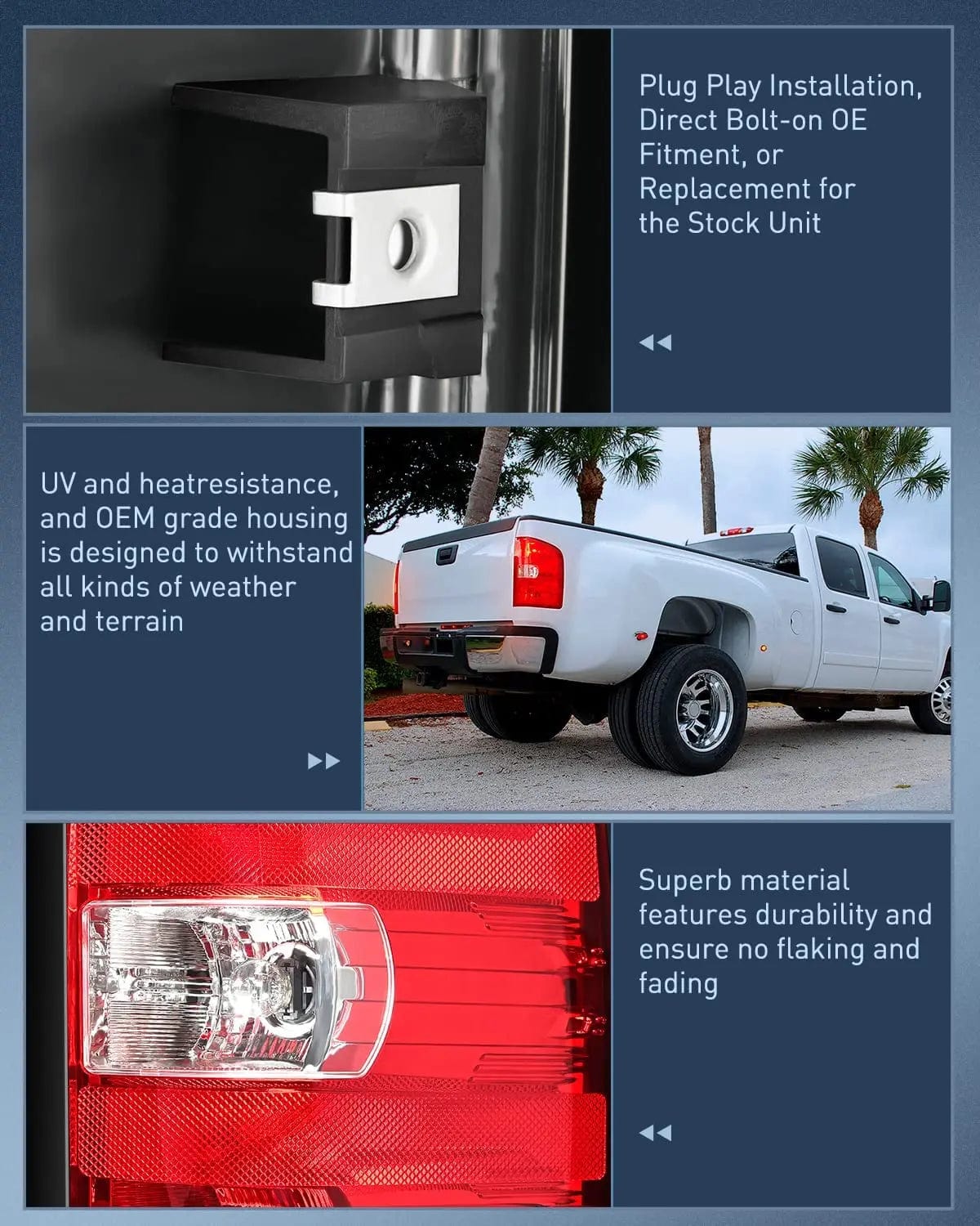 2007-2014 Chevy Silverado 1500/2500HD/3500HD & GMC Sierra 3500HD Passenger Side Tail Light Assembly with Bulbs and Wiring Harness - Perfect for Replacement & Off-Road Adventures