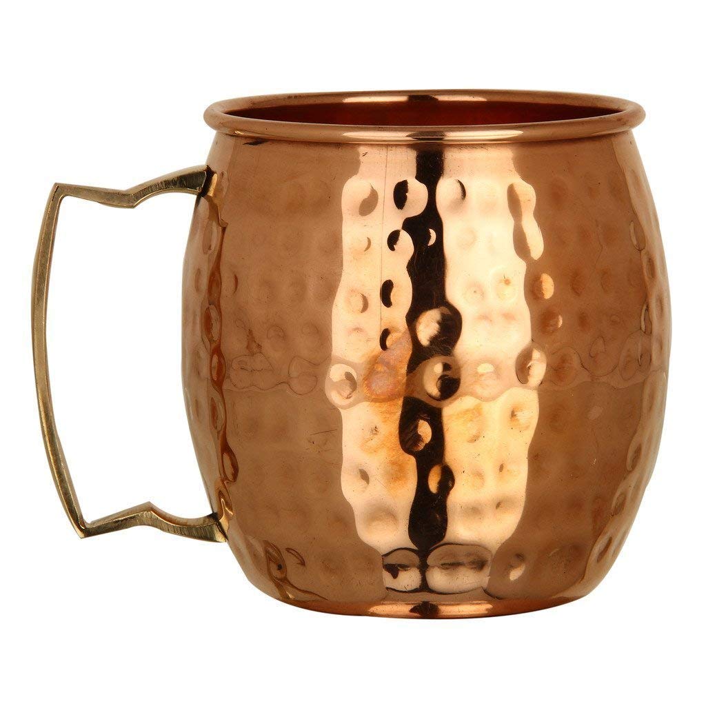 Handmade Hammered Copper Moscow Mule Mugs Set of 8 - 17 oz Copper Cups with Brass Handles for Cocktails, Beer, Coffee & Tea - Perfect for Parties, Gifts & Home Bar Use