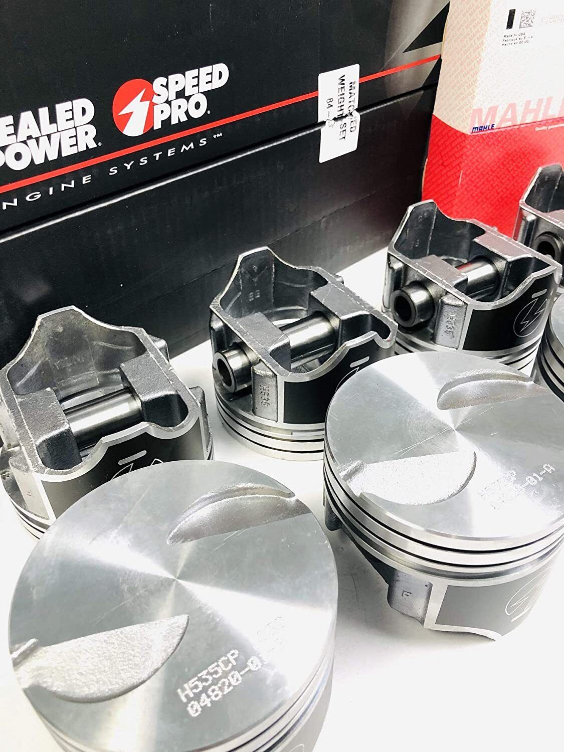 SPEED PRO Hypereutectic Flat Top Pistons Set with MOLY Rings for Ford BB 460 .040 - High Performance Engine Upgrade for Racing & Street Use