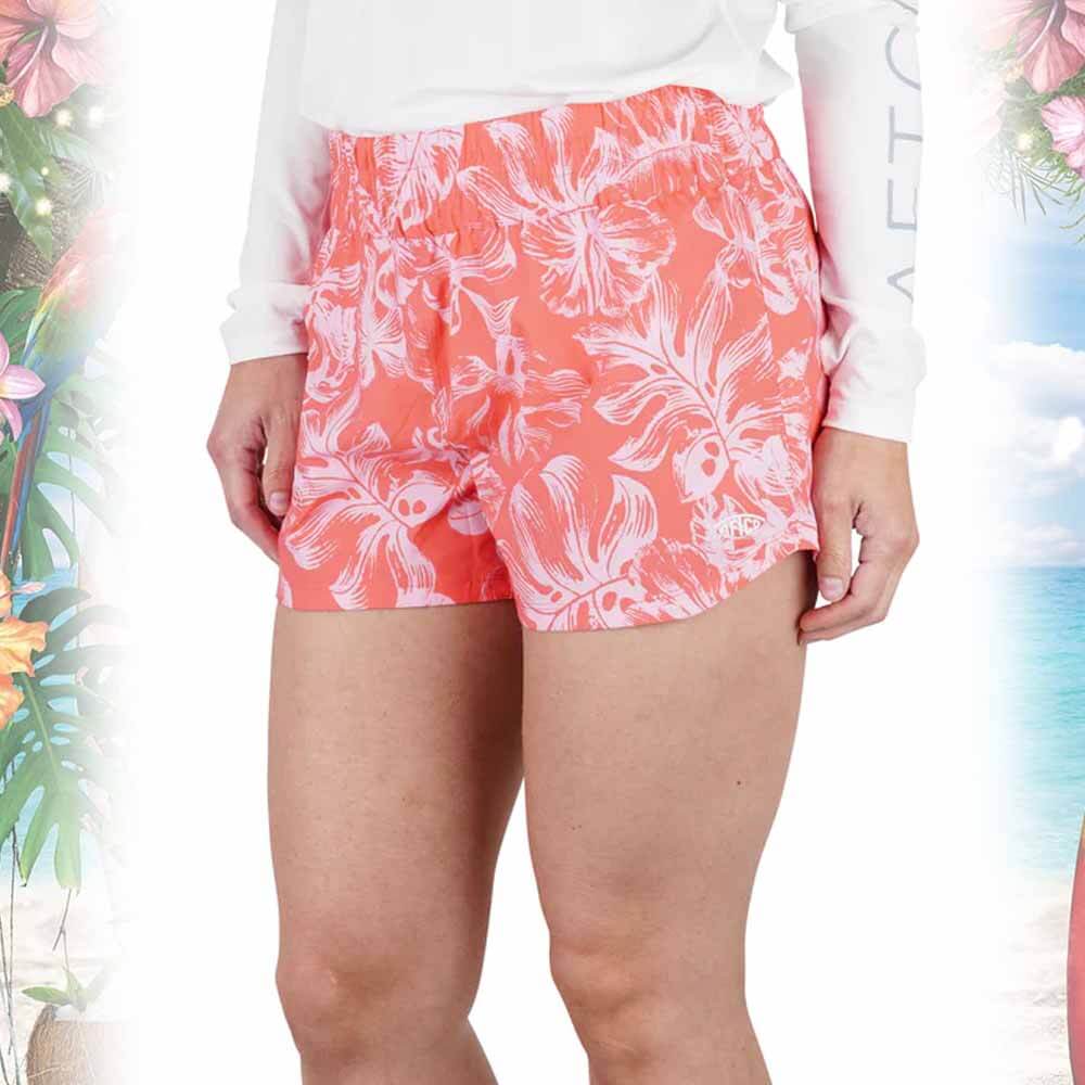 AFTCO Women's Soft Coral Sandbar Shorts - Quick-Dry, Comfortable & Stylish for Fishing, Boating & Outdoor Activities