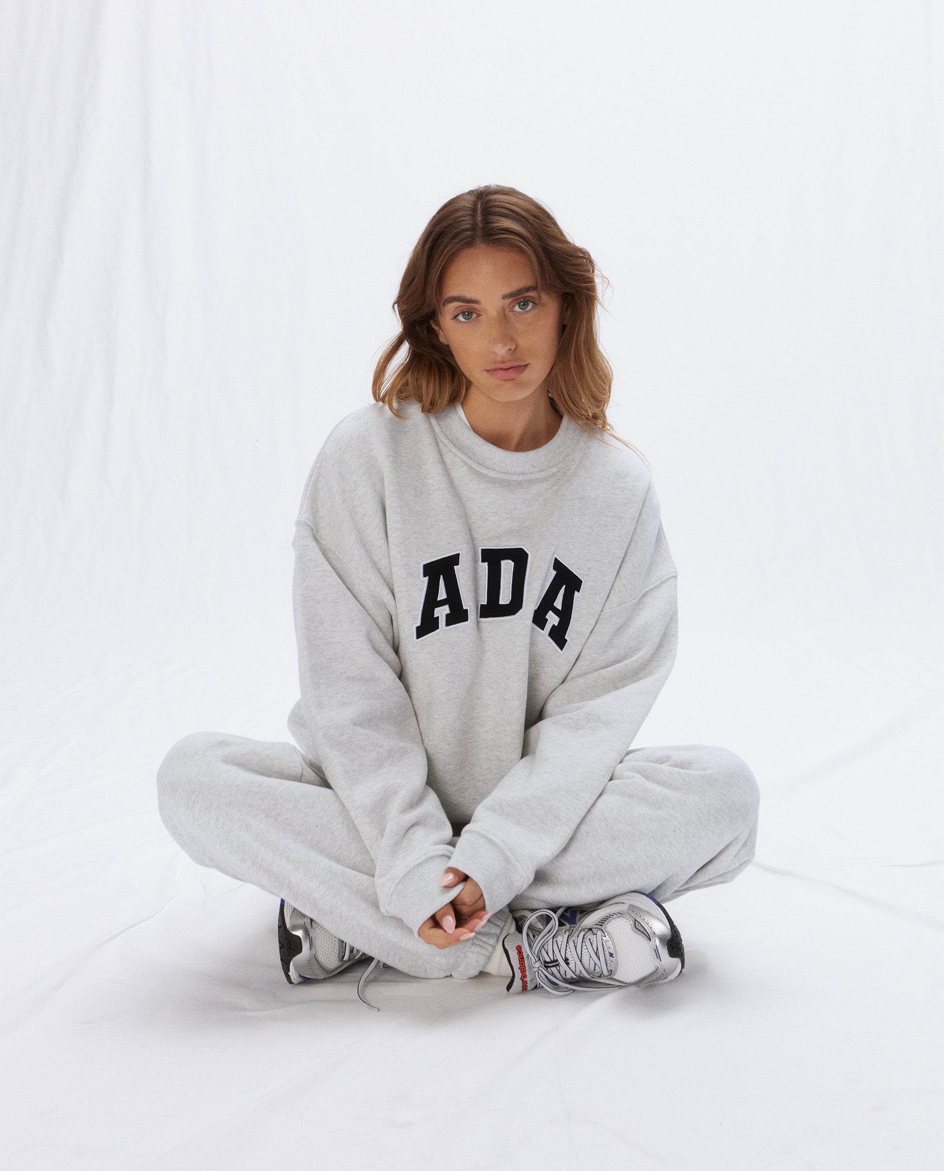 ADA Oversized Sweatshirt - Light Grey Melange | Cozy Unisex Pullover Hoodie for Men & Women | Perfect for Casual Wear, Lounge & Street Style Fashion