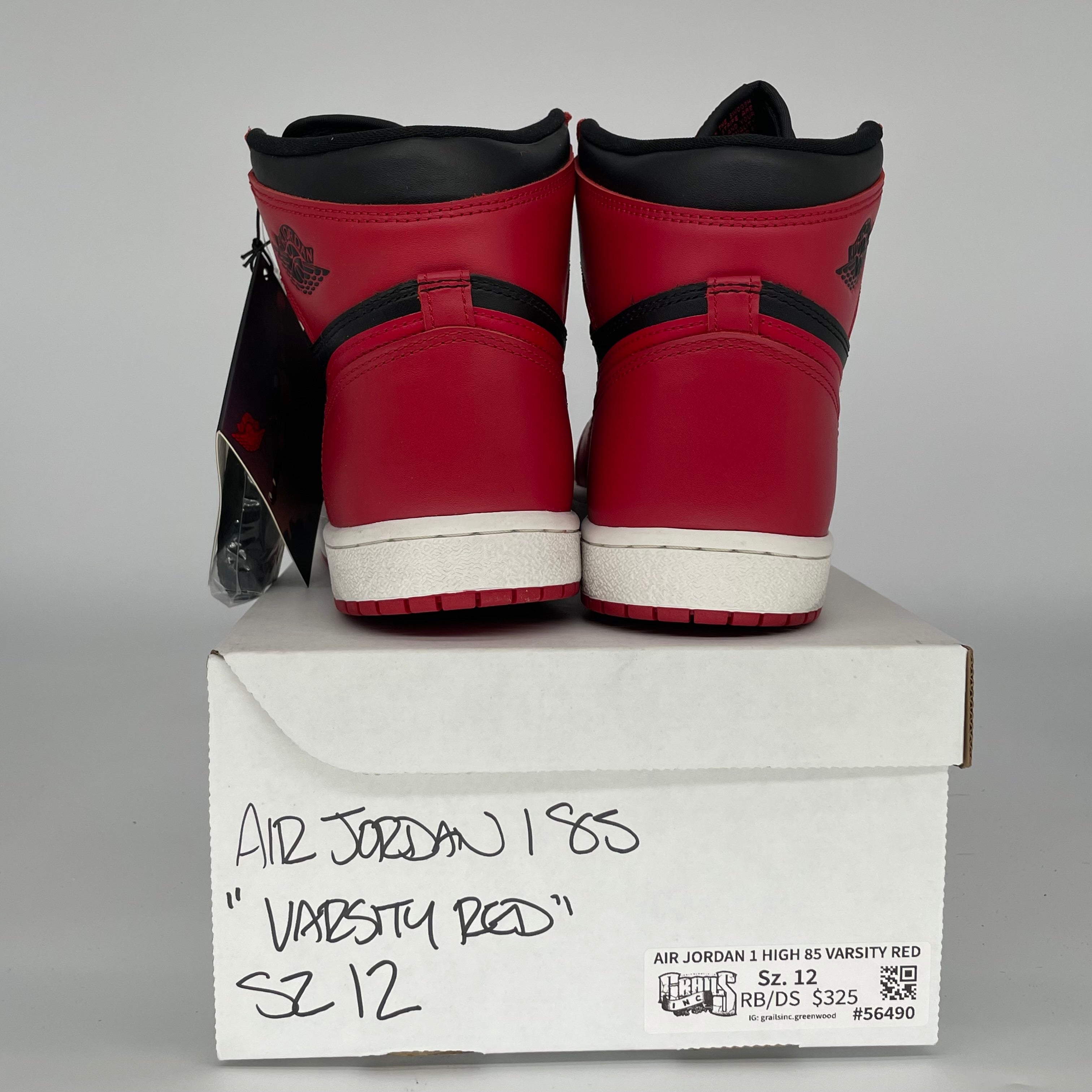 Original Air Jordan 1 '85 Varsity Red Men's Basketball Shoes - Size 12 (BQ4422-600) | Retro High-Top Sneakers for Streetwear & Casual Outfits