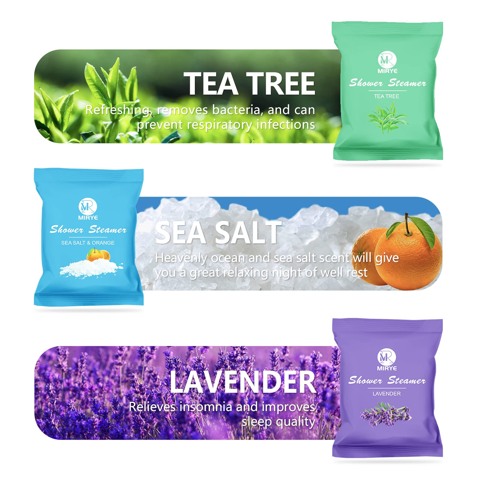 **24-Pack Organic Aromatherapy Shower Steamers for Women & Men - Essential Oil Infused with Rose, Watermelon, Tea Tree, Orange, Vanilla, Sea Salt & Lavender - Relaxing Shower Bombs for Stress Relief, Spa Day & Birthday Gifts**