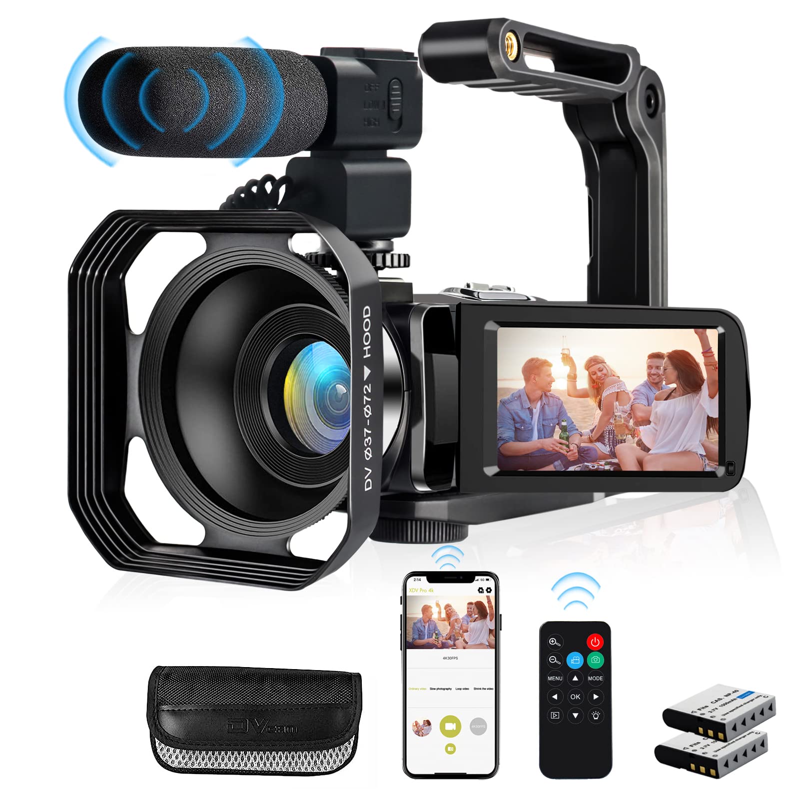 4K Ultra HD WiFi Vlogging Camera - 48MP Digital Camcorder with 18X Zoom, 3.0
