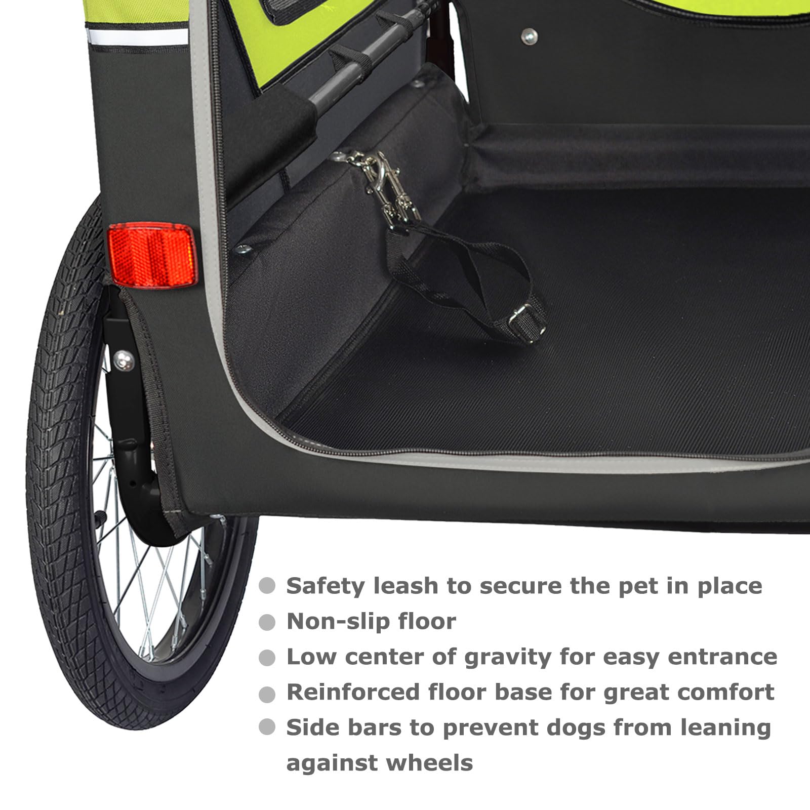 DOGGYHUT® S-Line XL Pet Bike Trailer & Stroller for Large Dogs Up to 100 lbs - Foldable Dog Cart with Suspension Wheels, Low Center Gravity & Parking Brake - Perfect for Cycling, Jogging & Outdoor Adventures with Your Dog