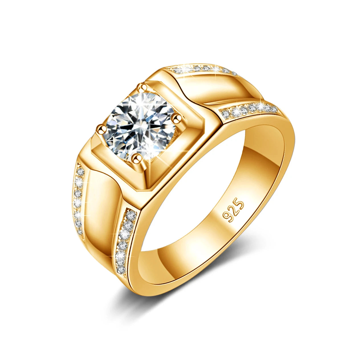 2024 Luxury Moissanite Men's Wedding Band - 925 Sterling Silver Hip Hop Ring with Certificate (Passes Diamond Test) - Perfect for Engagement, Anniversary Gifts & Special Occasions