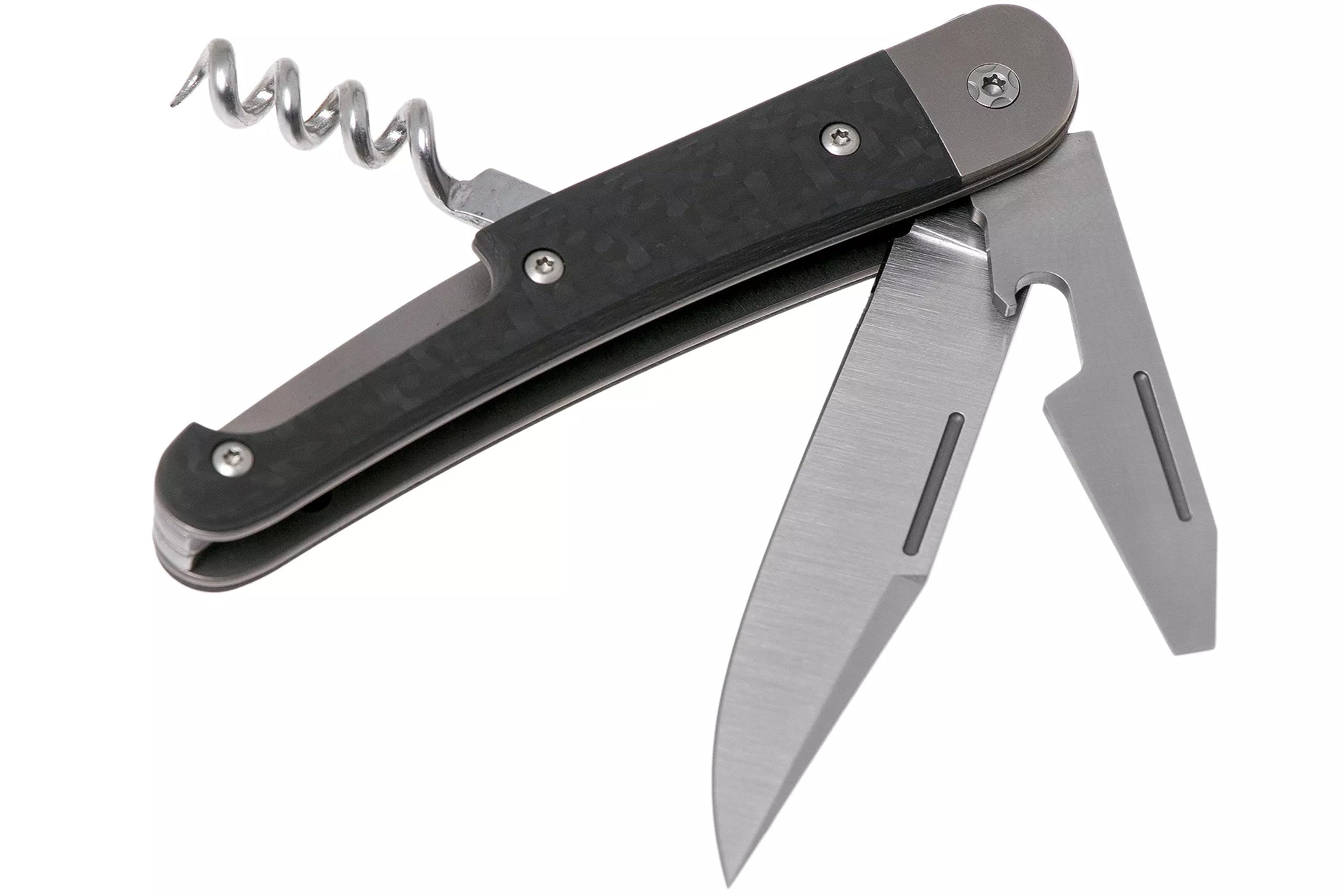 LionSTEEL JACK 3 Folding Knife & Multitool - M390 Clip Point Blade, Titanium Bolster, Bottle Opener, Screwdriver & Corkscrew | Premium Italian-Made EDC Tool for Camping, Hiking & Everyday Carry