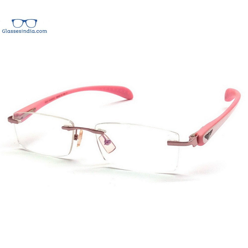 Blue Light Blocking Glasses for Computer & Screen Use - Pink Rimless Anti Eye Strain Glasses PF2257PK - Perfect for Office, Gaming & Digital Eye Fatigue Relief