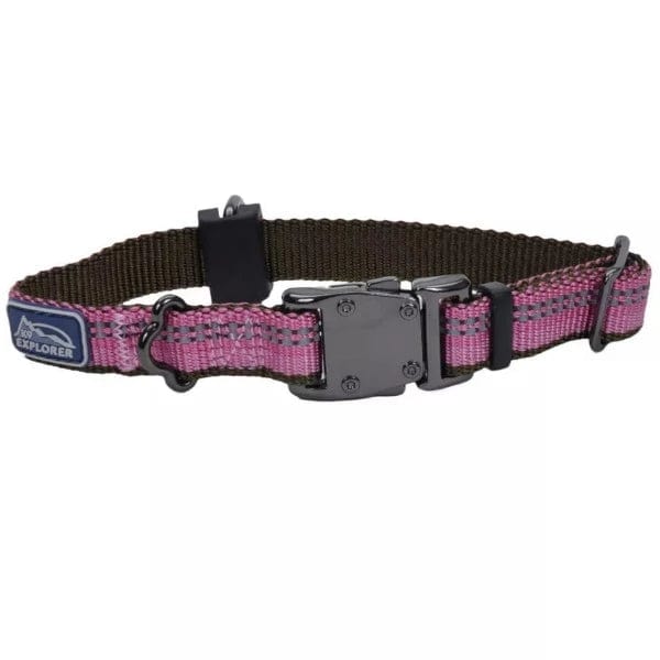 K9 Explorer Reflective Adjustable Dog Collar - High Visibility Safety Pet Collar for Night Walks, Jogging & Outdoor Adventures