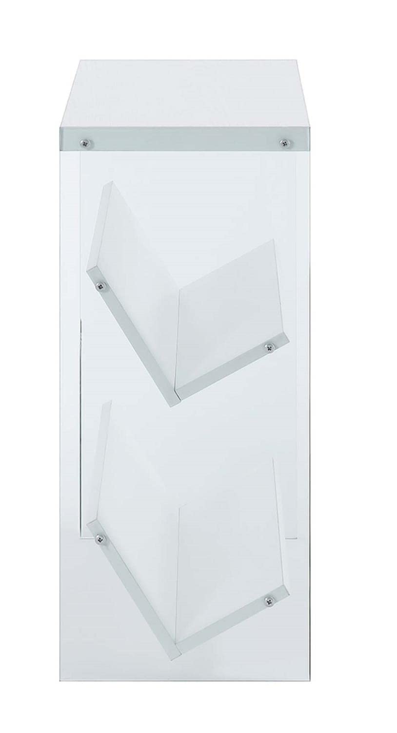 Convenience Concepts Soho Bookcase - White & Glass Shelving Unit for Home Office, Living Room & Bedroom Storage | Modern Bookshelf with Glass Doors