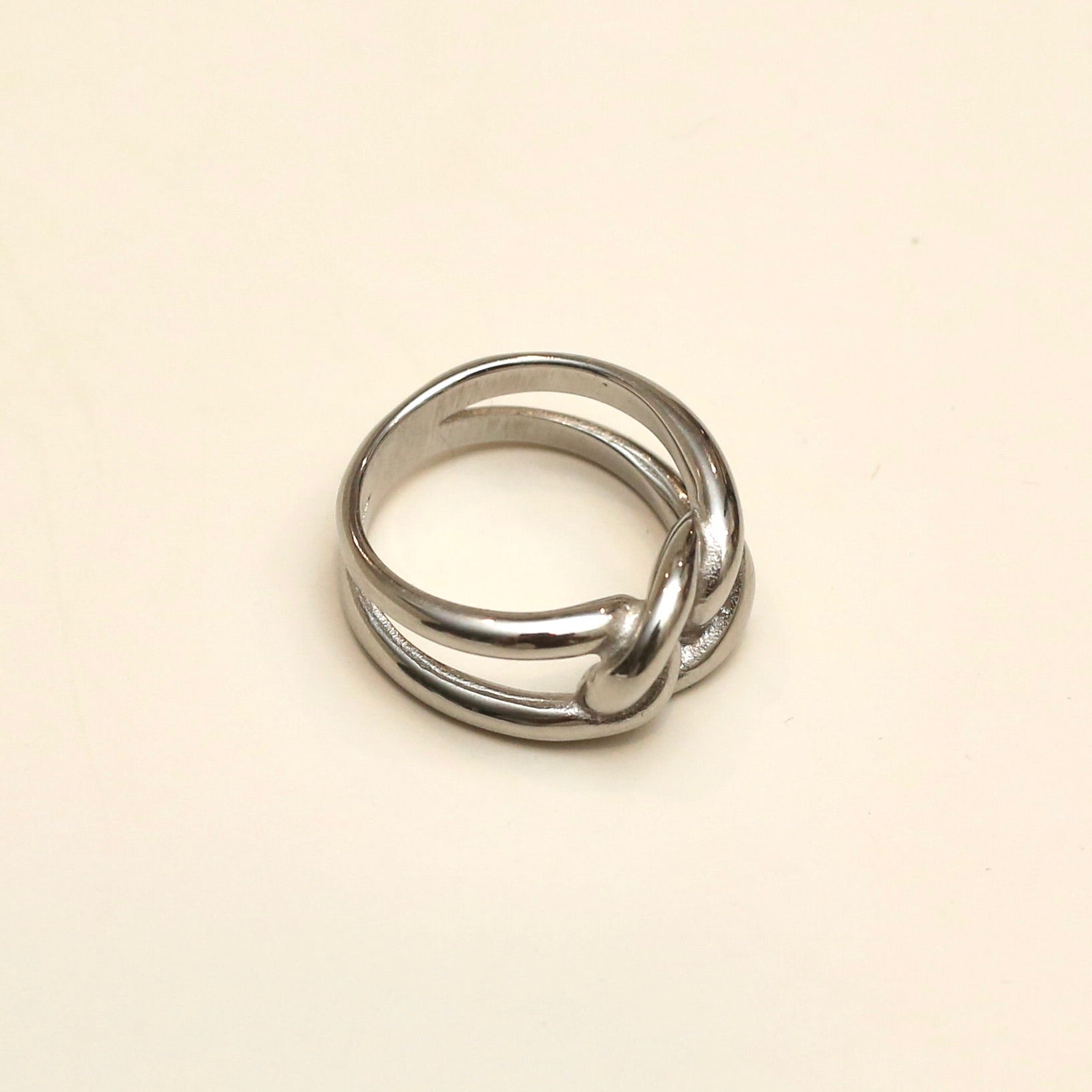 Love Knot Chain Ring for Women - Sterling Silver or Gold Plated Promise Ring - Perfect for Valentine's Day, Anniversary & Romantic Gifts