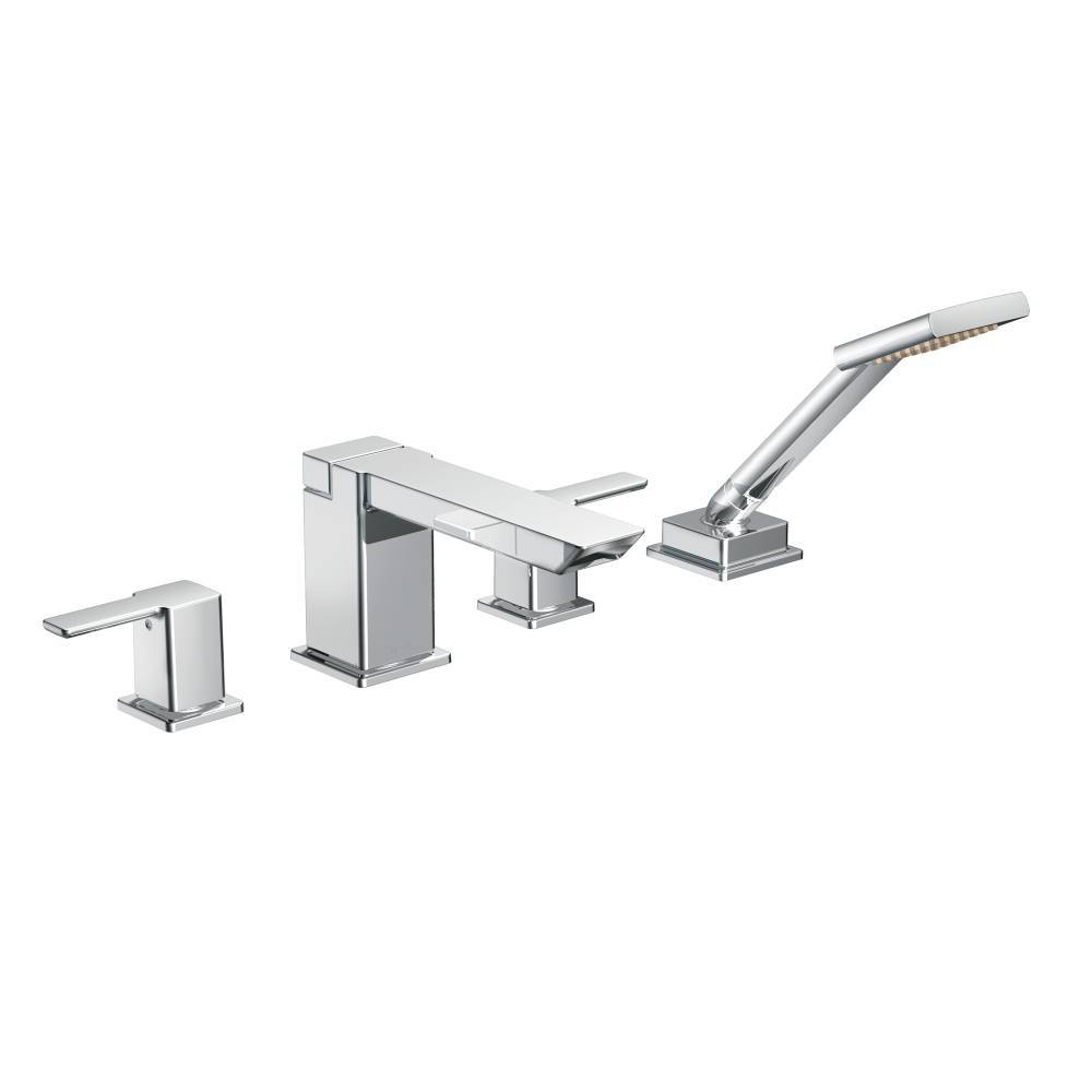 90 Degree Roman Tub Faucet Trim with Hand Shower - Chrome TS904 Moen - Perfect for Bathroom Renovation & Spa-Like Shower Experience