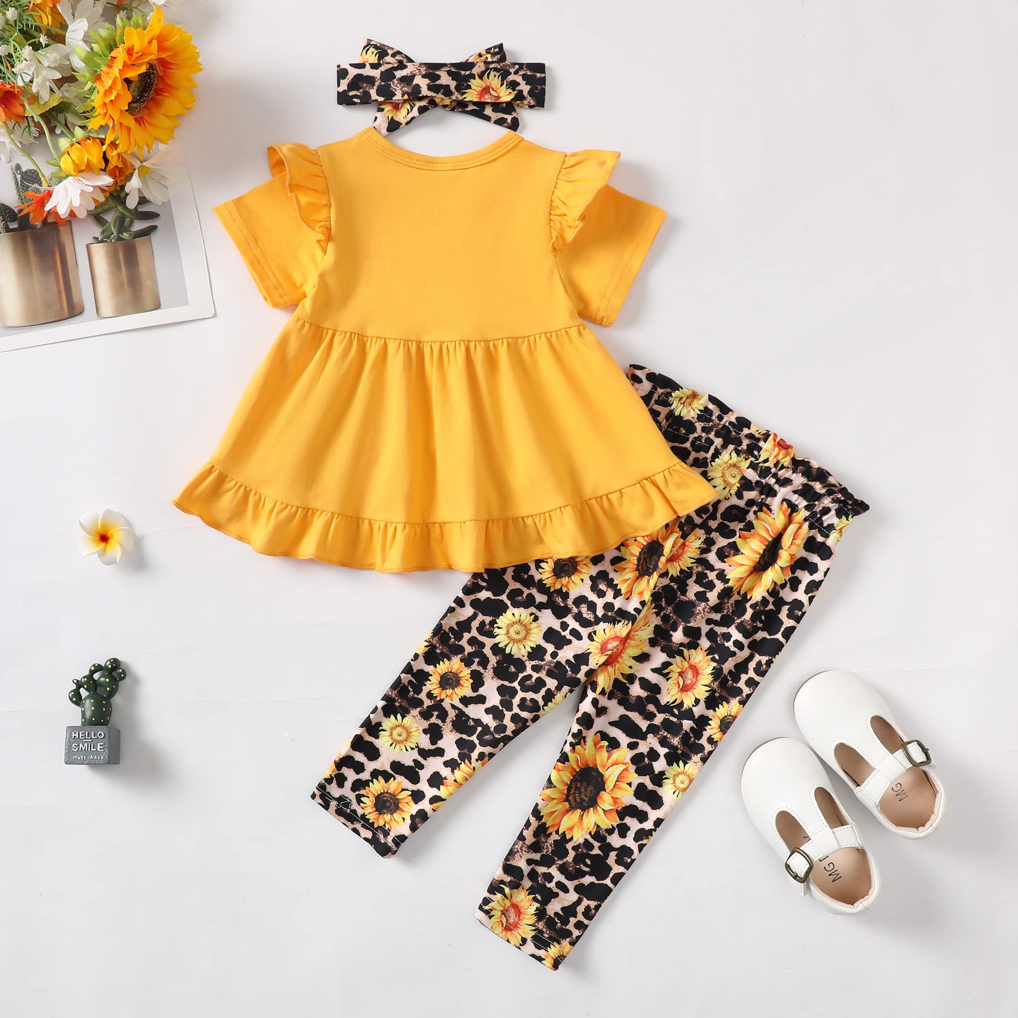 **Kucnuzki Baby Girl Clothes - Cute Toddler Outfit with Ruffle Top & Pant Set | Fall & Winter Clothing for Girls | Perfect for Holidays, Photos & Playdates**